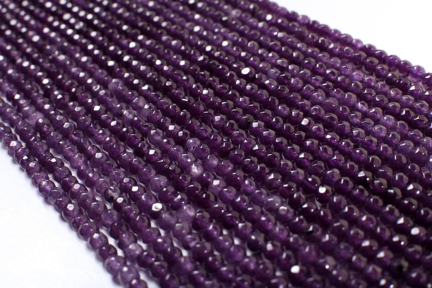 Amethyst Faceted Round 4mm, Jewelry Making Necklace, Bracelet, DIY Gemstone Beads 15&quot; Strand