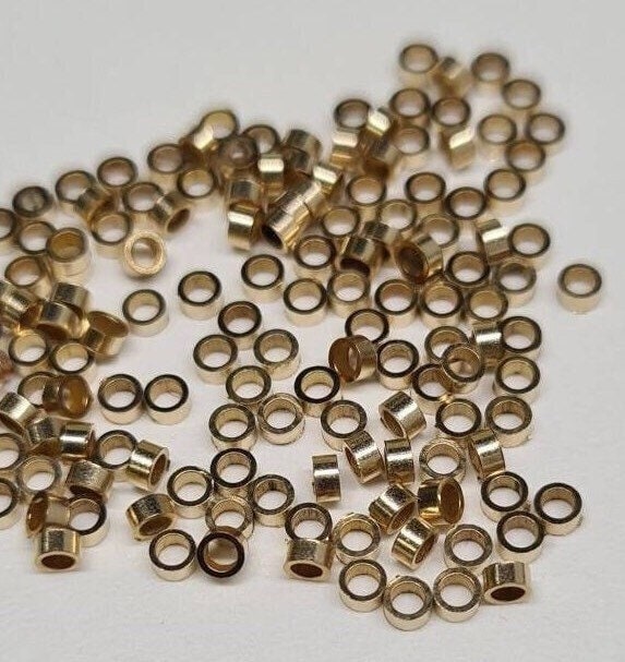 925 Sterling silver and 14k gold filled 2×1mm crimp tube , jewelry making high quality 1mm crimp tube 50pcs ,100 pcs wholesale