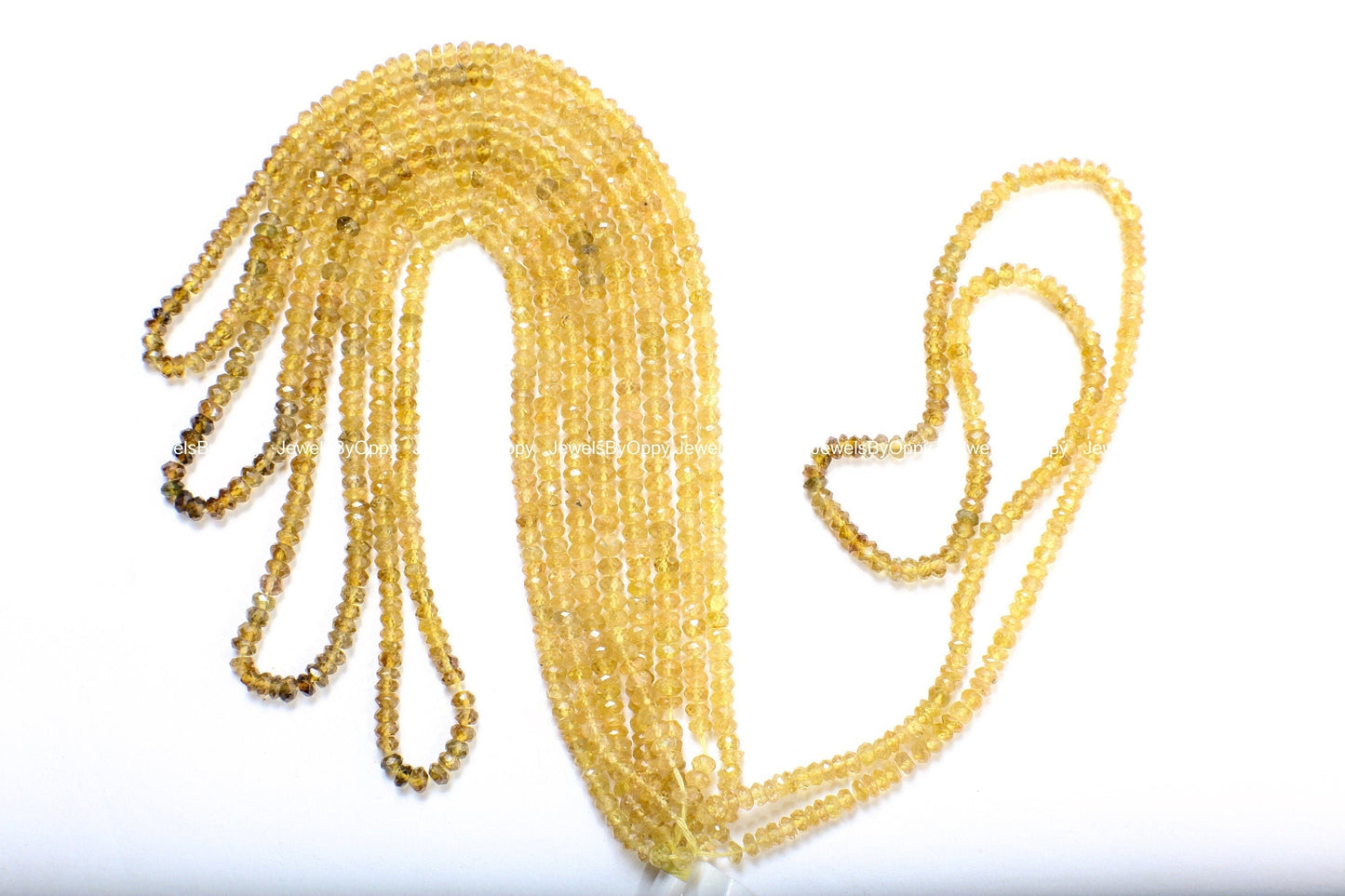 Yellow Tourmaline Rondelle, Natural Umbre Rare Laser Cut 3.5-4mm Faceted Diamond Micro Cut Roundel, Jewelry Making Gemstone Bead 15&quot; Strand