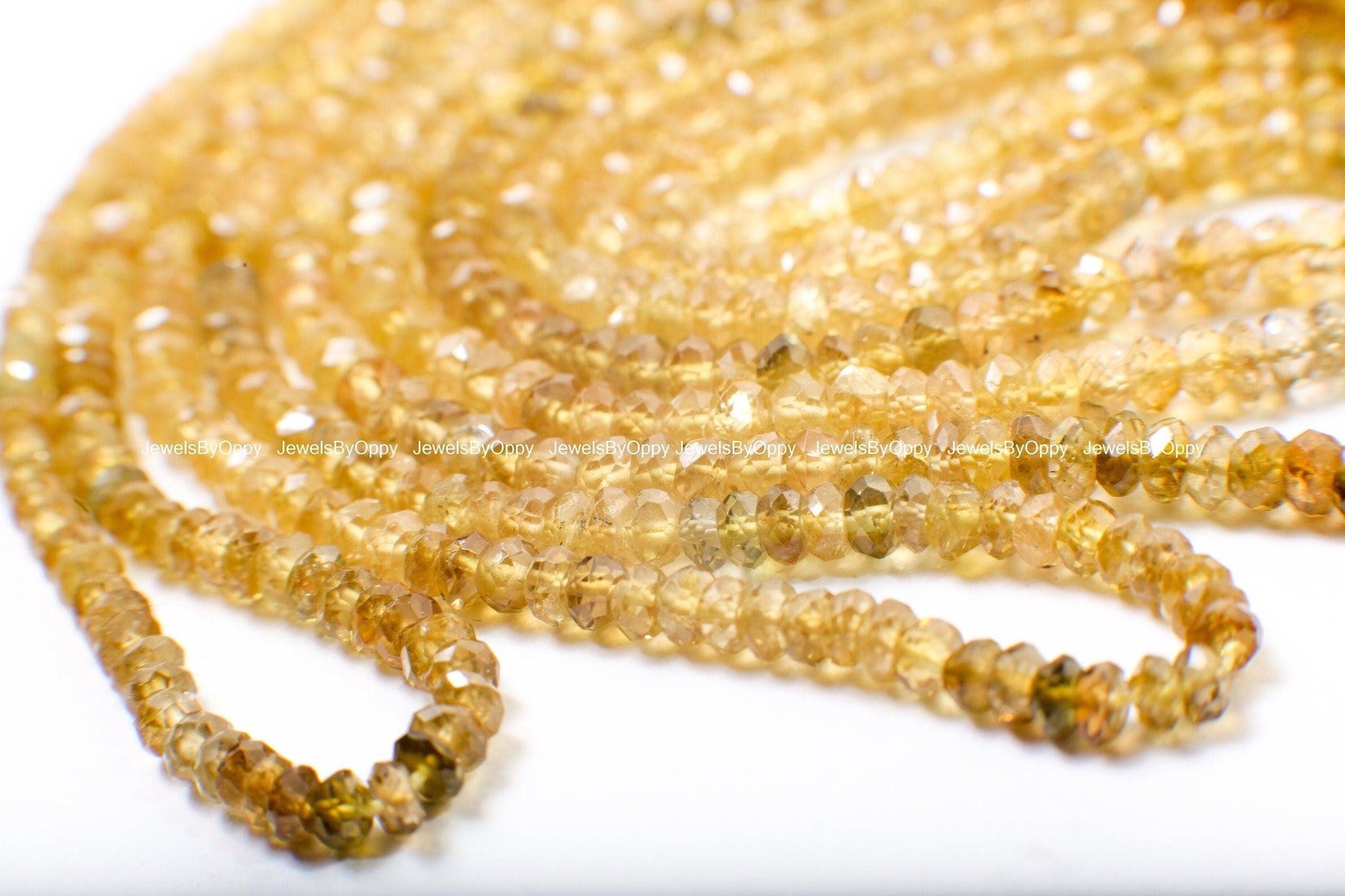 Yellow Tourmaline Rondelle, Natural Umbre Rare Laser Cut 3.5-4mm Faceted Diamond Micro Cut Roundel, Jewelry Making Gemstone Bead 15&quot; Strand