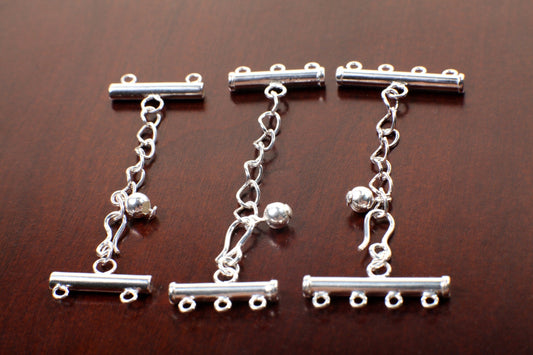 925 Sterling Silver Adjustable Extension Bar Clasp 2,3,4 Loop ,925 Sterling Silver stamped ,DIY Jewelry Making Findings.