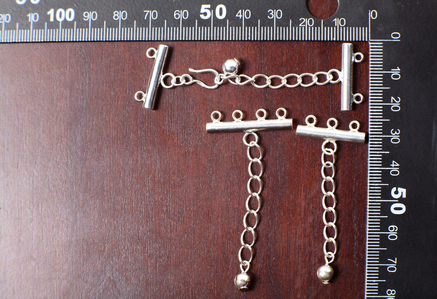 925 Sterling Silver Adjustable Extension Bar Clasp 2,3,4 Loop ,925 Sterling Silver stamped ,DIY Jewelry Making Findings.