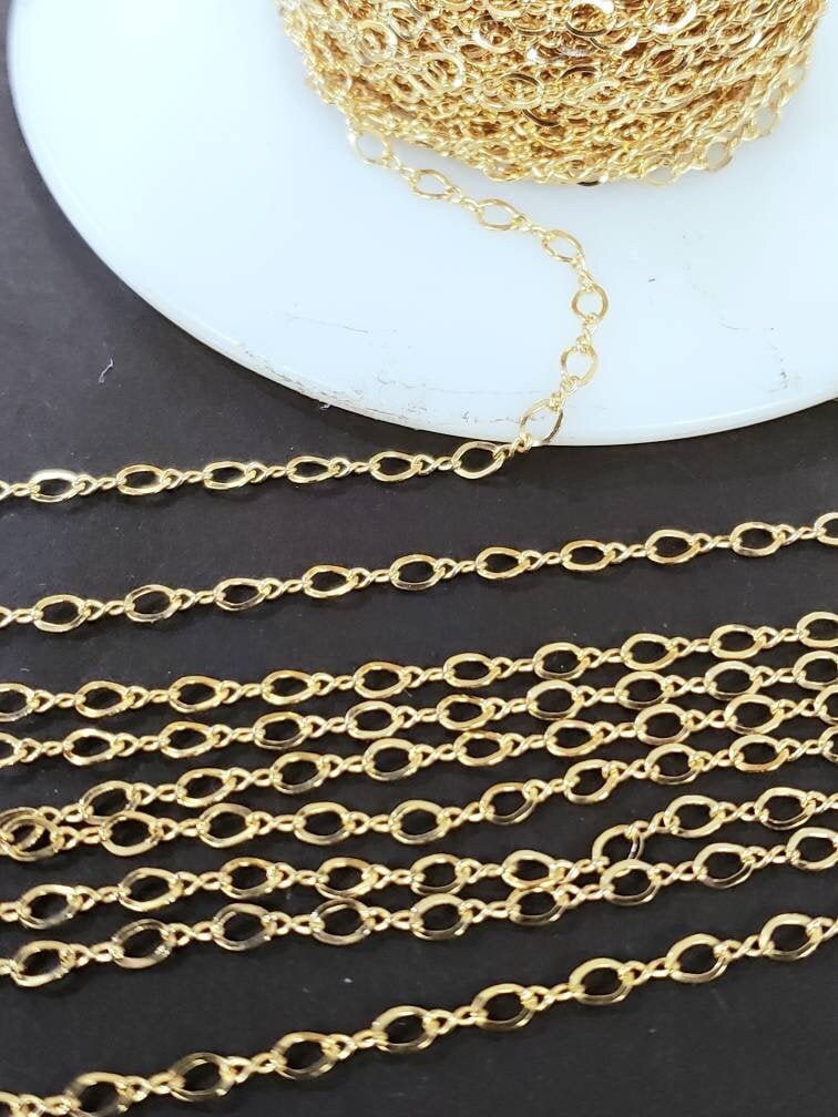 14K Gold filled Figure 8 chain 3.2x2.1mm, made in Italy, high Quality steady chain for Jewelry making, 14/20 gold filled chain by the foot