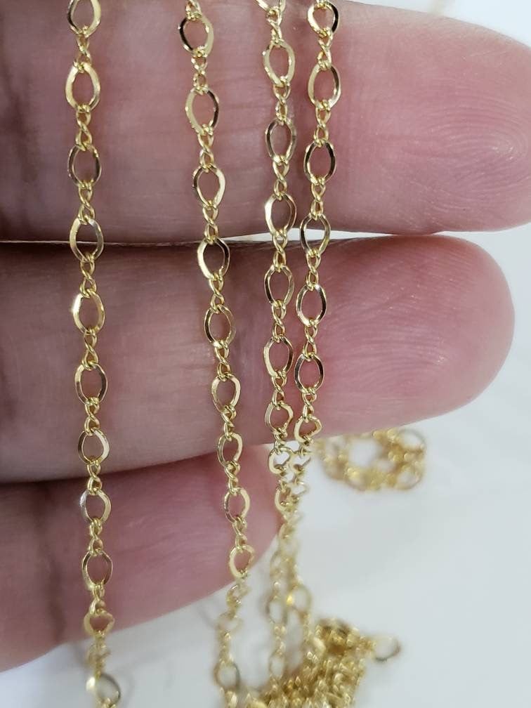 14K Gold filled Figure 8 chain 3.2x2.1mm, made in Italy, high Quality steady chain for Jewelry making, 14/20 gold filled chain by the foot