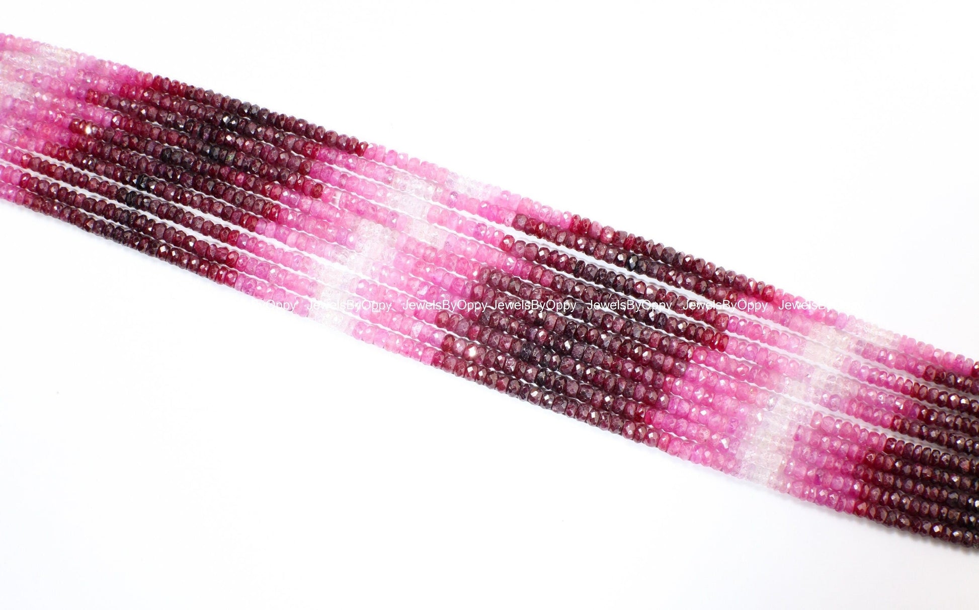 Ombre Ruby Rondelle, Natural Ruby Faceted Ombre Shaded Roundel Gemstone Beads for jewelry Making, Bracelet, Necklace, Earrings