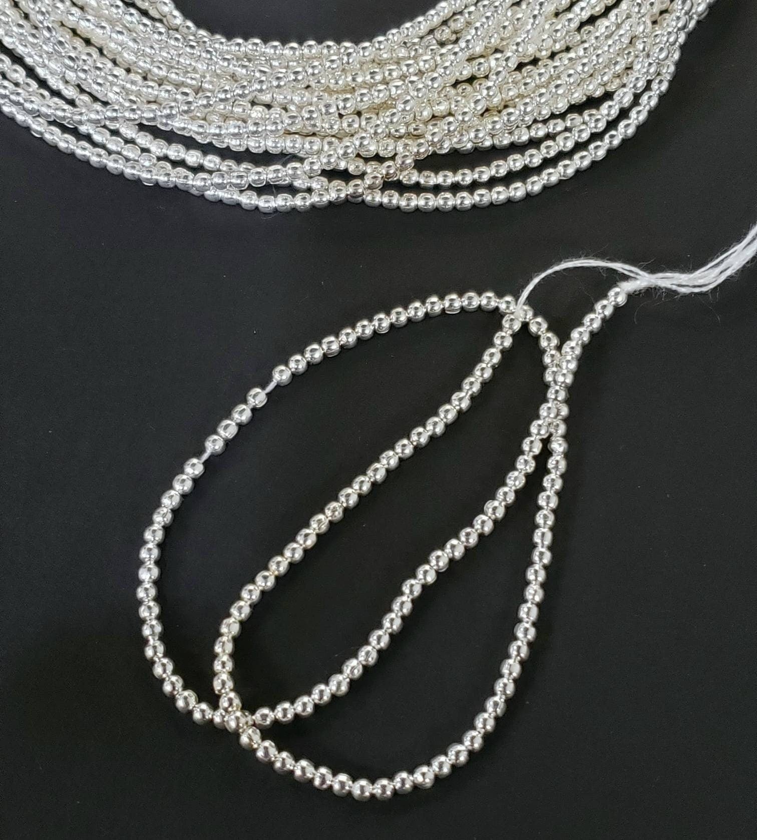 100 pcs 925 Sterling Silver bali bead 1.5mm tiny handmade seamed bead. Jewelry making bali shiny sterling silver spacer bead .