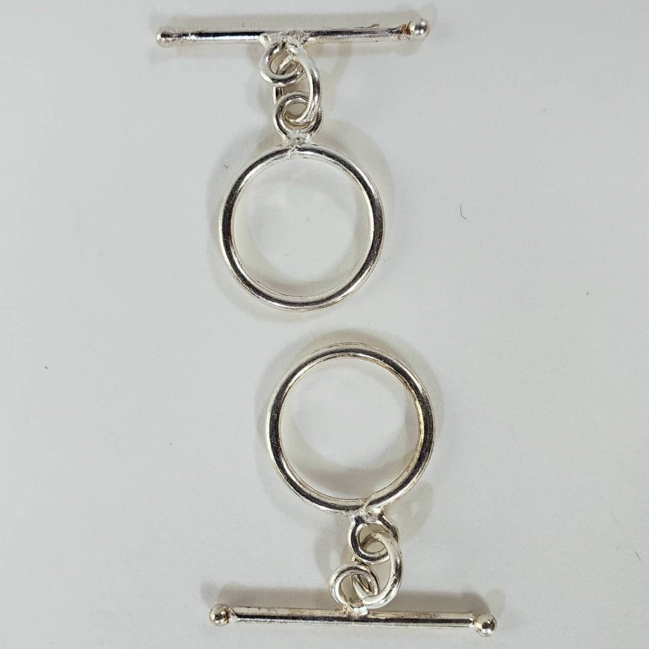 925 sterling silver 10mm, 12mm,15mm round toggle clasp, smooth finish jewelry making toggle clasp.