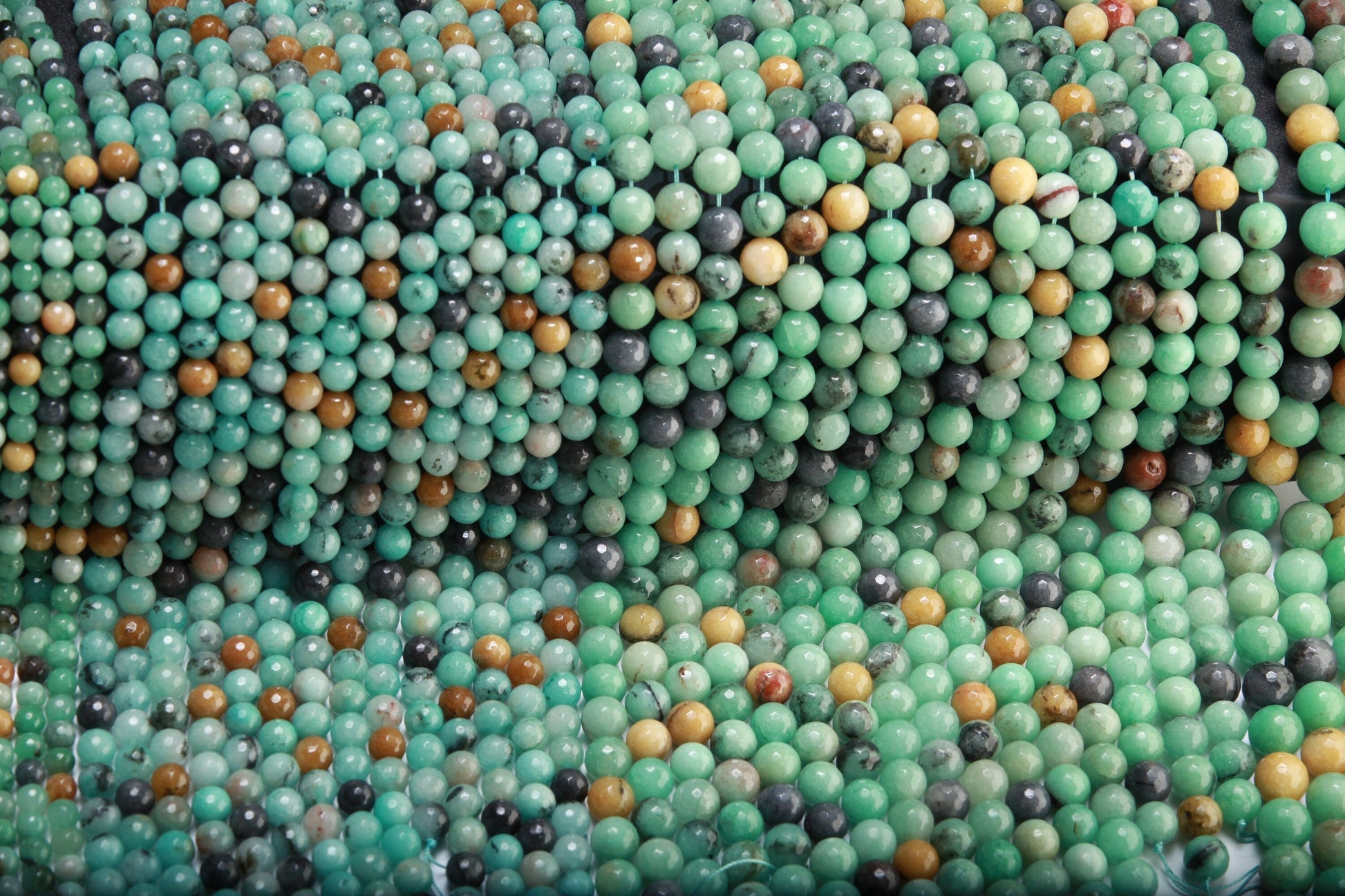 Multi-Color Amazonite Faceted Round Beads 8mm 10mm 12mm 14mm-Single/Bulk 15.5&quot; Strand