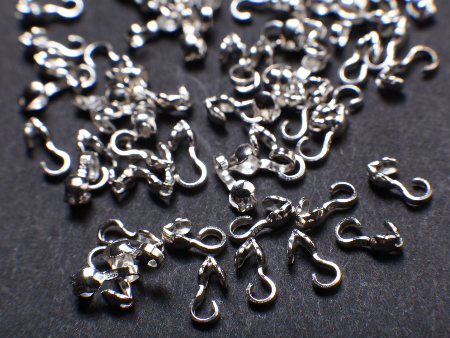 925 Sterling Silver 2.5 mm cup clamshell beadtip, jewelry making tip end to hide the knot. 925 stamped, 10,20,50 pieces
