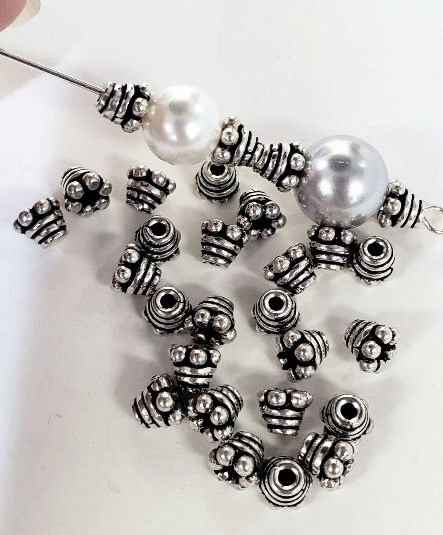 10 pcs 925 Sterling Silver 5 mm Bali Bead Cap , Vintage, Heavy Weight , Handmade , Jewelry Making Necklace Bracelet Earrings Findings