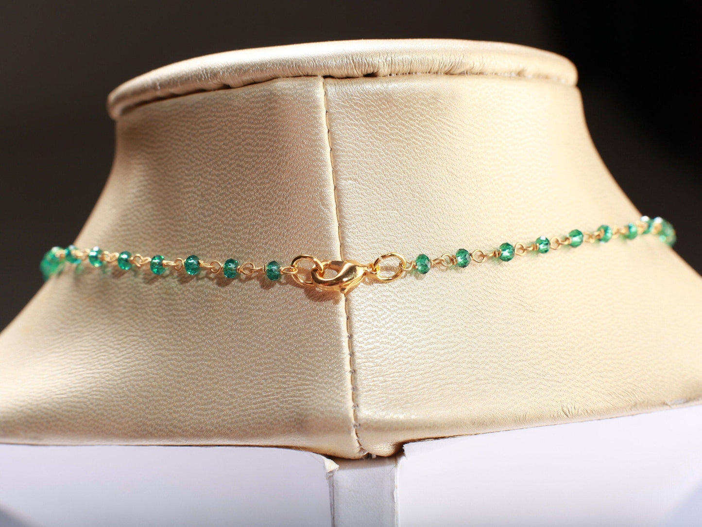 Green quartz Beaded Chain with Genuine Freshwater Coin Pearl Centerpiece Rhinestones Focal bead 16&quot; gold Necklace