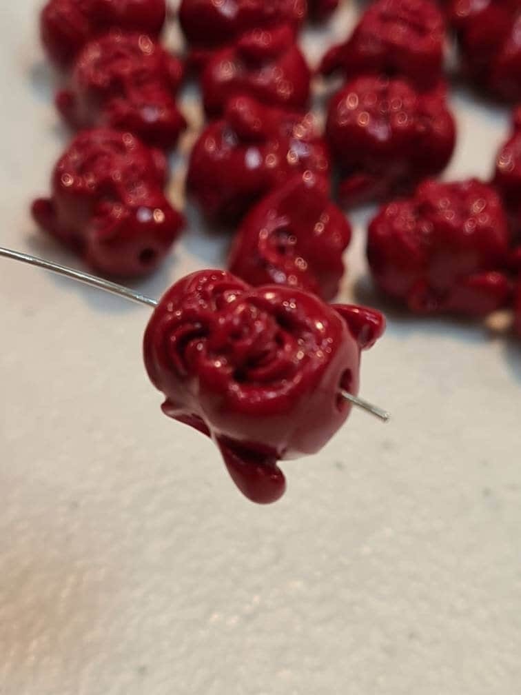 2 pcs Laughing Buddha Bead, 15mm Red Buddha Beads, Jewelry Making Beads, DIY Necklace Bracelet Focal Beads.