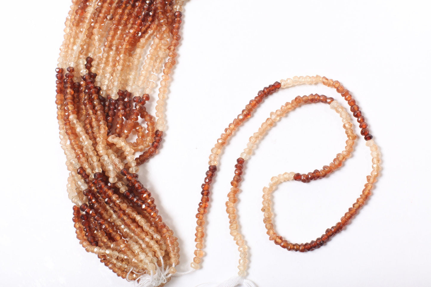 Hessonite Garnet Faceted 3mm Rondelle, Natural Hessonite Garnet Gemstone DIY Jewelry Making Bracelet, Necklace Beads, 13" Strand