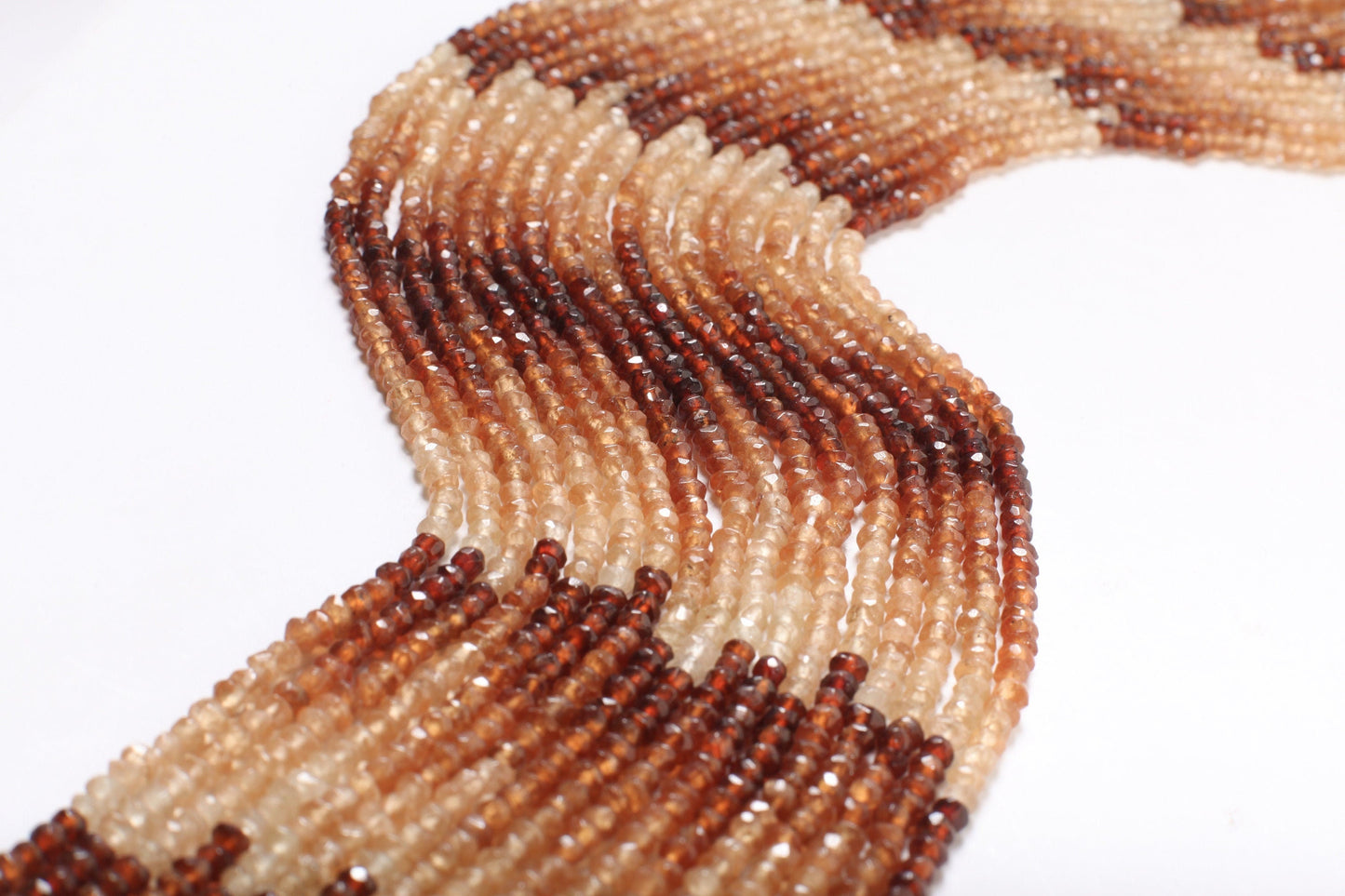 Hessonite Garnet Faceted 3mm Rondelle, Natural Hessonite Garnet Gemstone DIY Jewelry Making Bracelet, Necklace Beads, 13" Strand