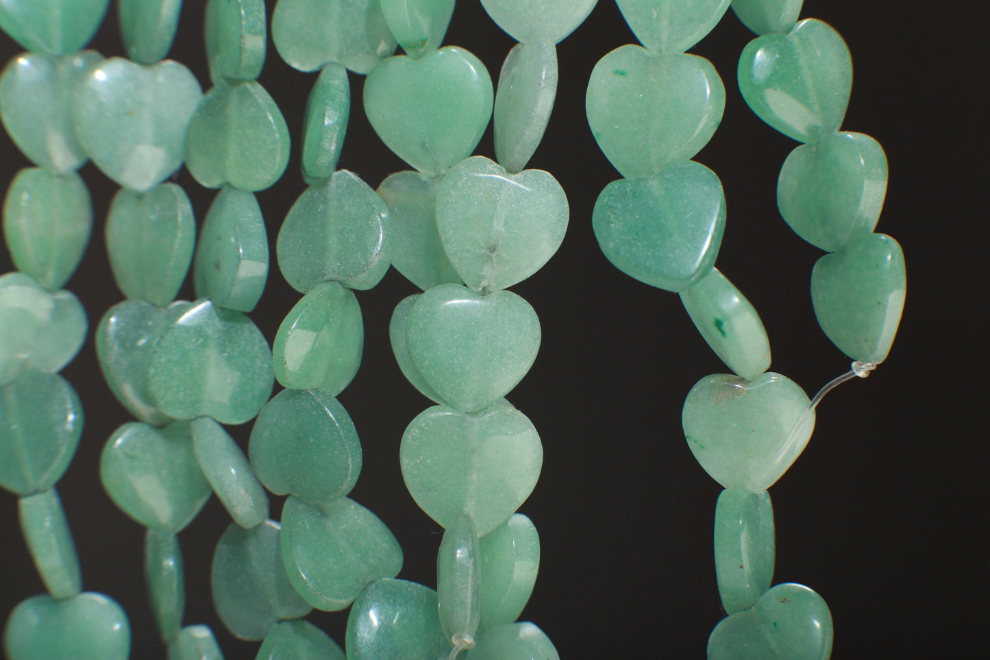 Natural Green Aventurine 12mm Heart Shape 7.75&quot; Strand, Single/Bulk