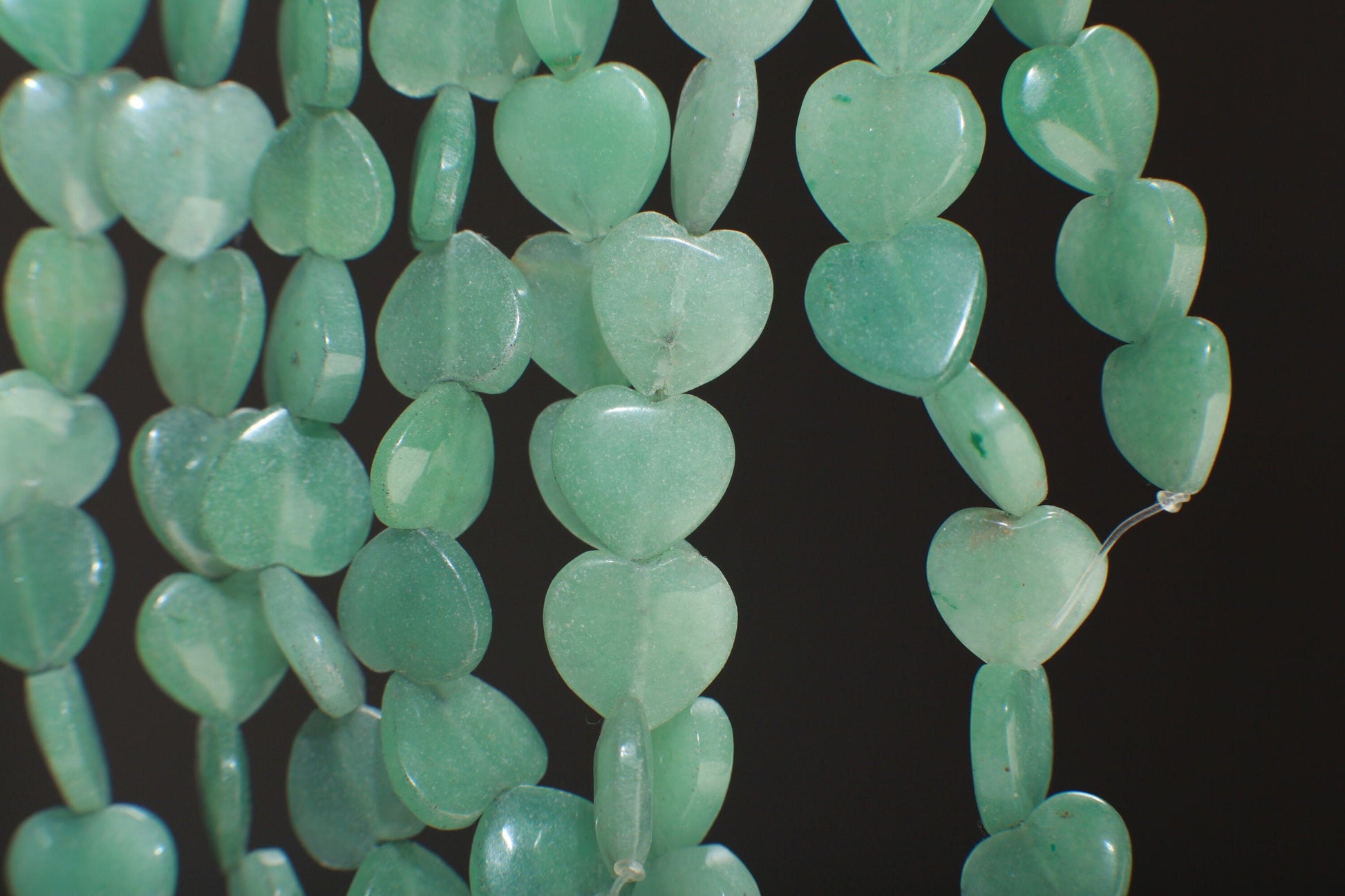 Natural Green Aventurine 12mm Heart Shape 7.75&quot; Strand, Single/Bulk