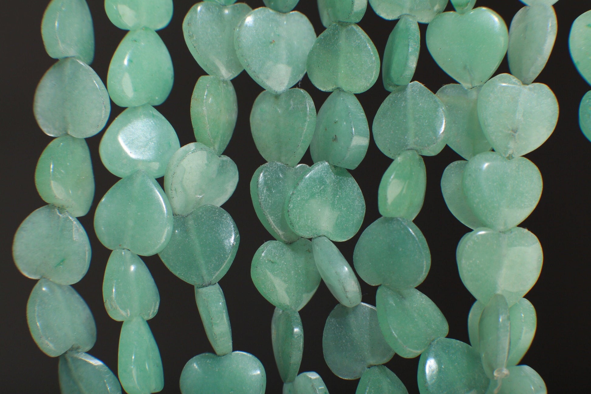 Natural Green Aventurine 12mm Heart Shape 7.75&quot; Strand, Single/Bulk
