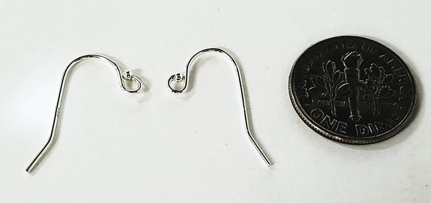 10pcs 925 sterling silver 2mm ball dot French hook earwire ,made in Italy, 925 stamped, earring making hook.