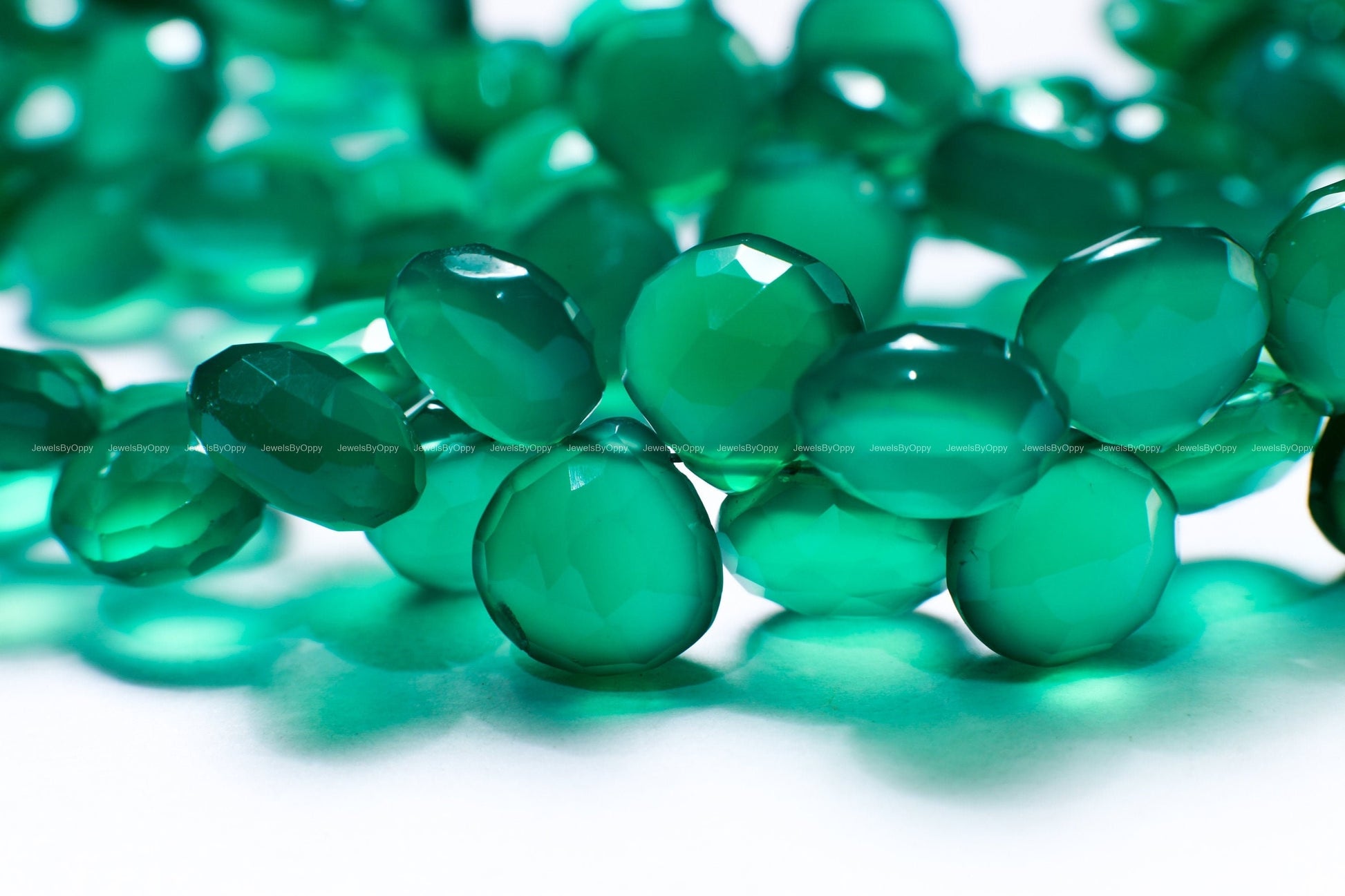 Green Onyx Faceted Teardrop 8-9, 9-10, 10-11mm Heart Shape Pear Drop, Jewelry Making Gemstone, dark green onyx natural Gemstone drop.