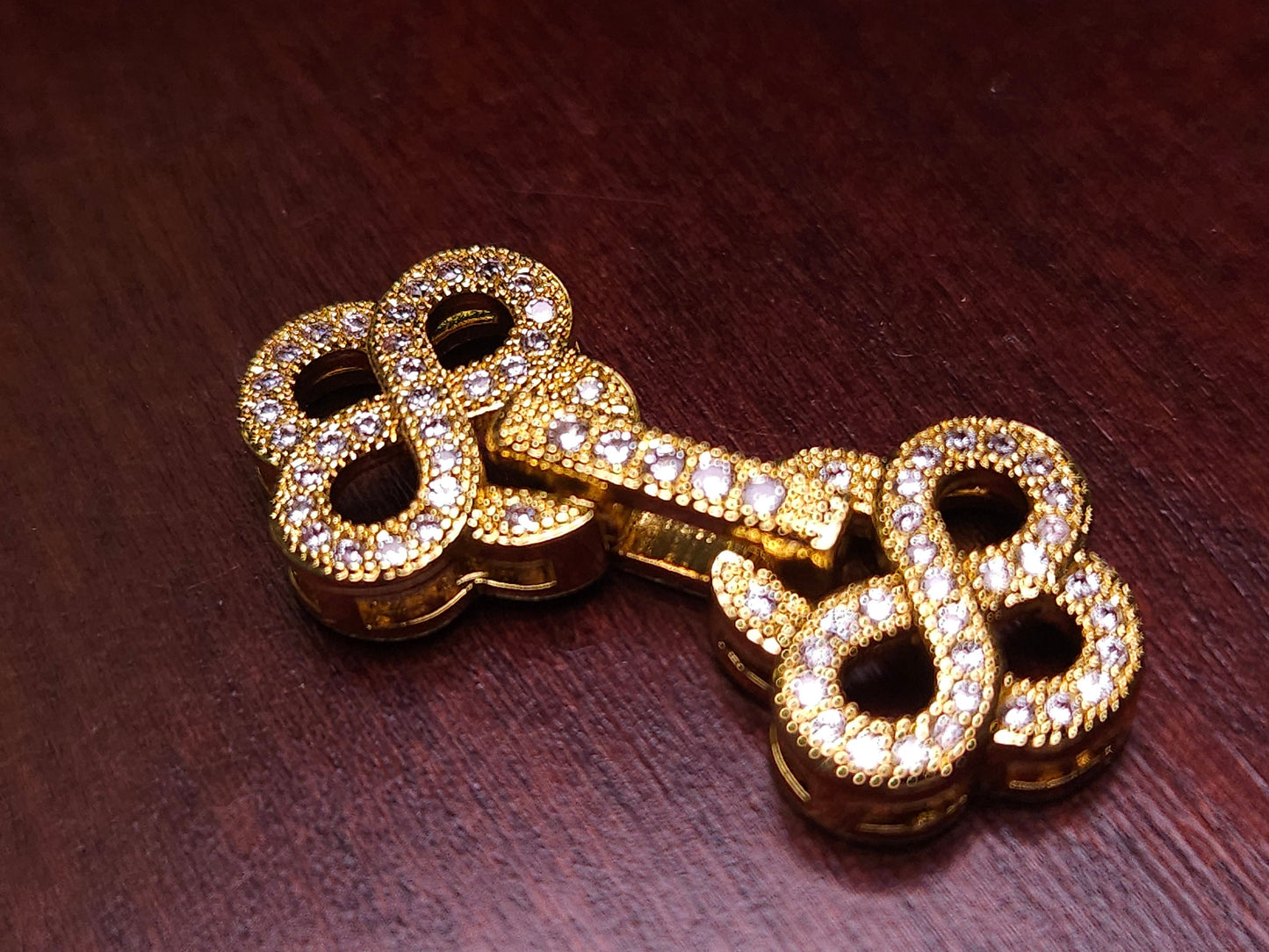 Cubic Zirconia CZ micro Pave Diamond Style sterling silver rhodium Fancy Clasp 12x27mm long. High End Jewelry Making, Folding clasp