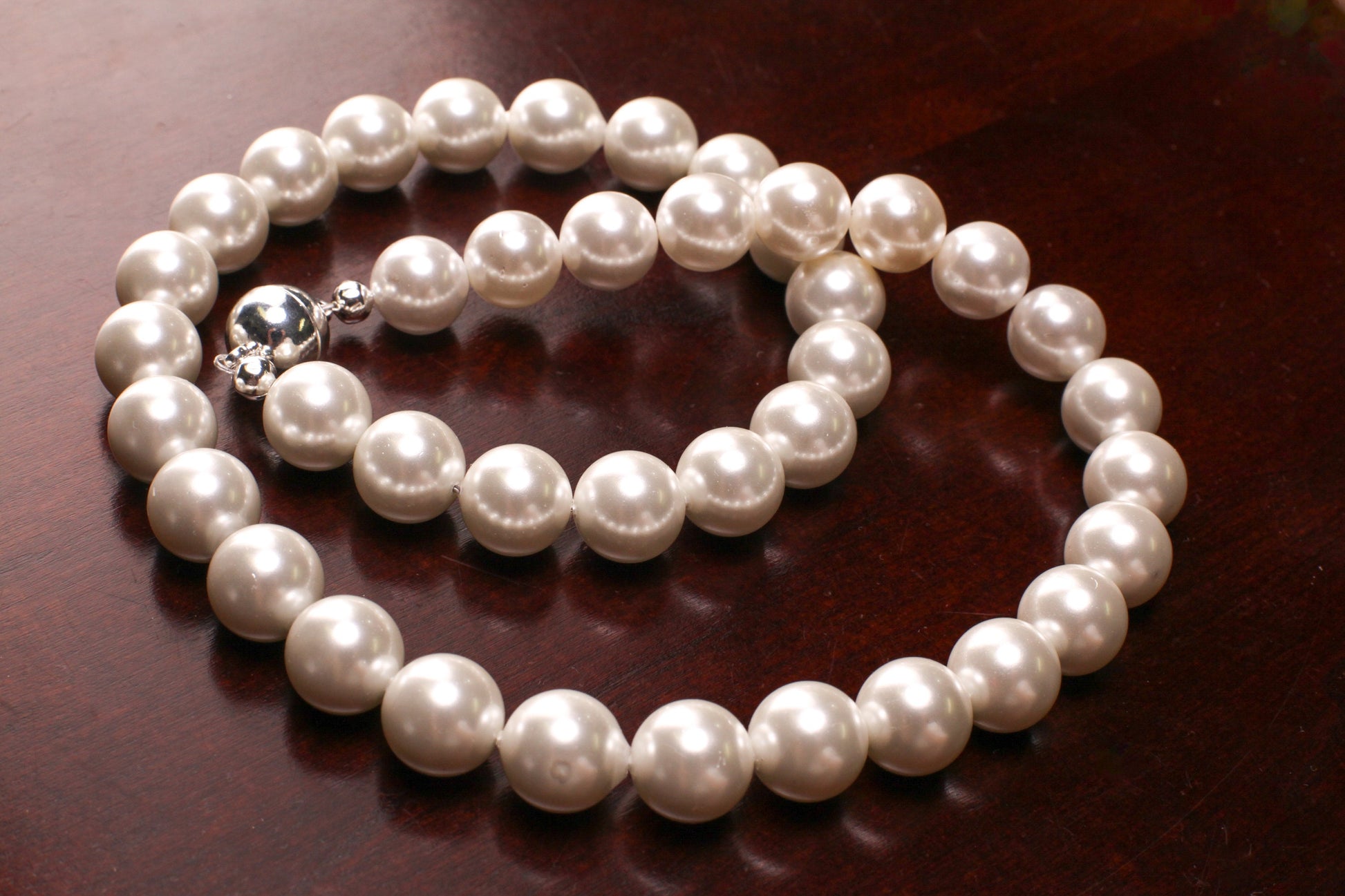 12mm White South Seashell Pearl Necklace Bridal, Evening wear, party, Elegant gift