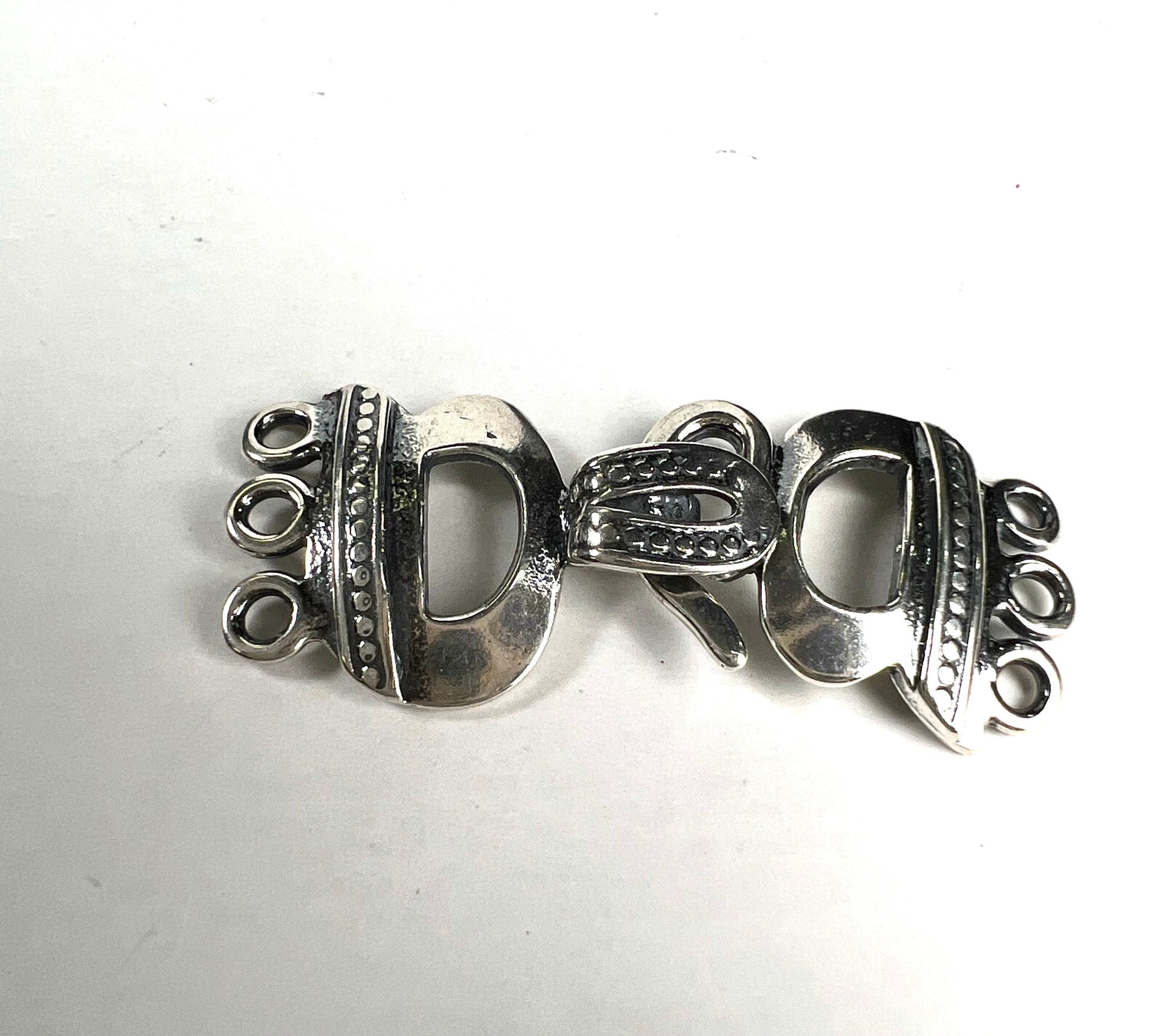 925 Sterling silver 3 loop bali handmade vintage style fancy hook clasp jewelry making findings.1 set 925 stamped