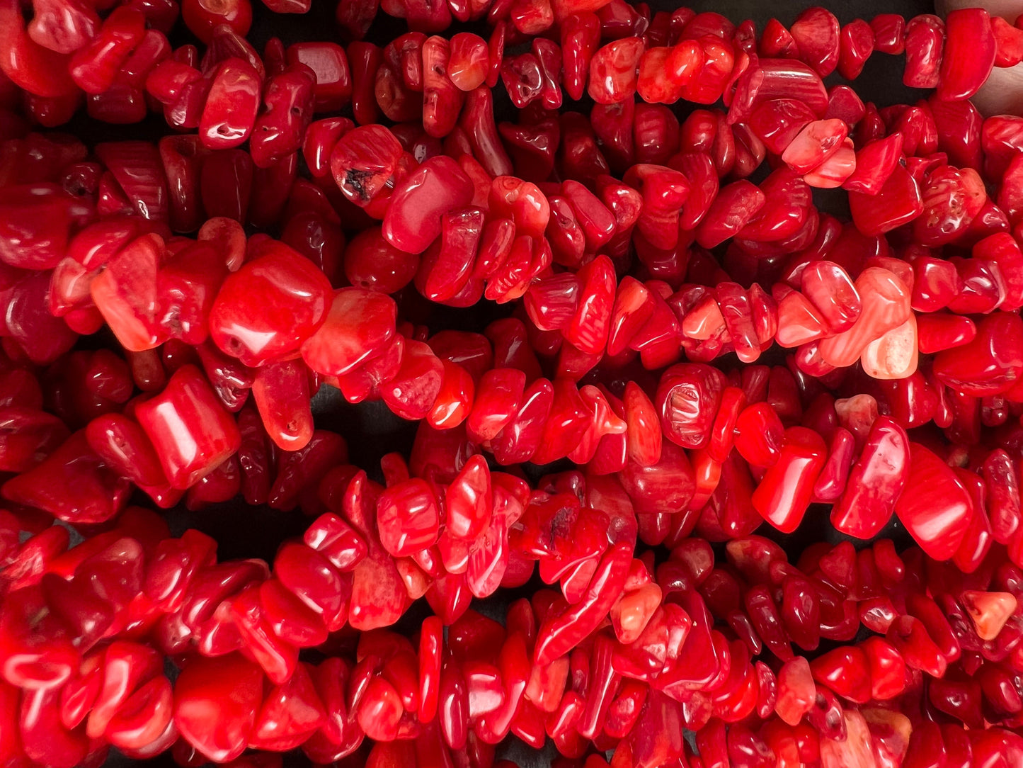 Bamboo coral raw freeform red sea coral nugget chip 4-8mm bead. 15” strand natural gemstone