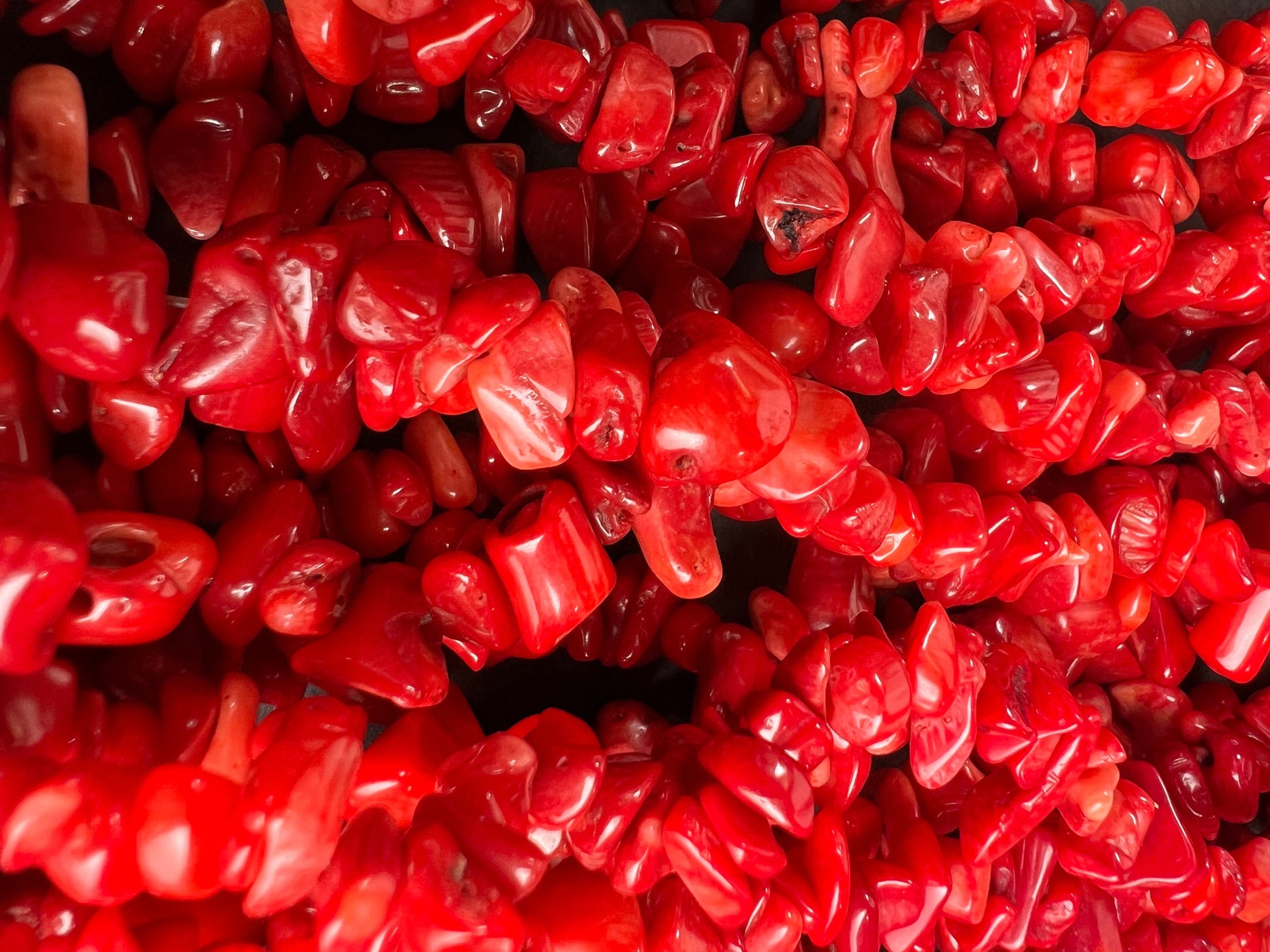 Bamboo coral raw freeform red sea coral nugget chip 4-8mm bead. 15” strand natural gemstone