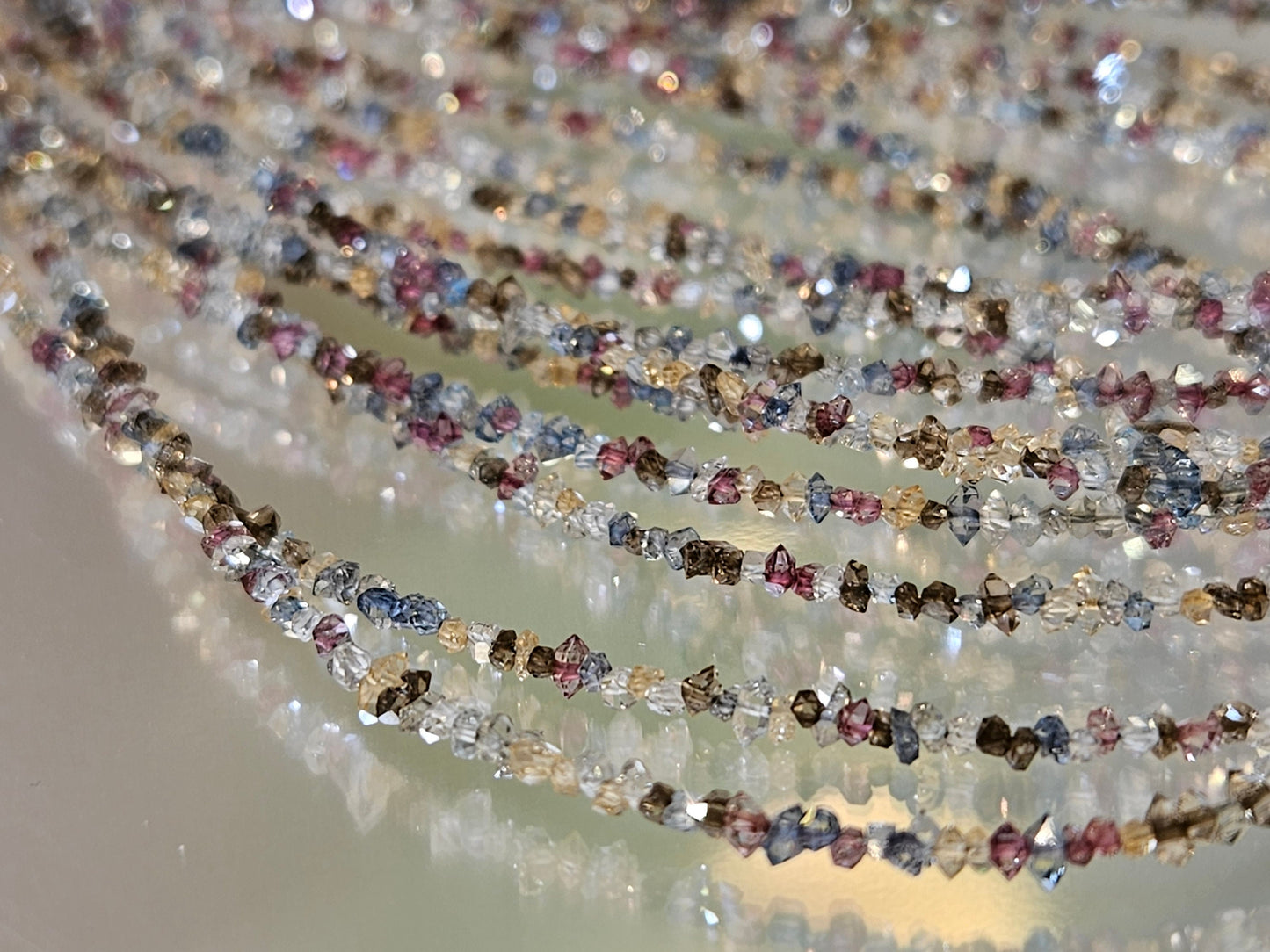 Herkimer Diamond 2-2.5mm Raw Beads, Double Terminated Raw Sparkly Rainbow AAA High Quality multi color Herkimer Diamond Beads