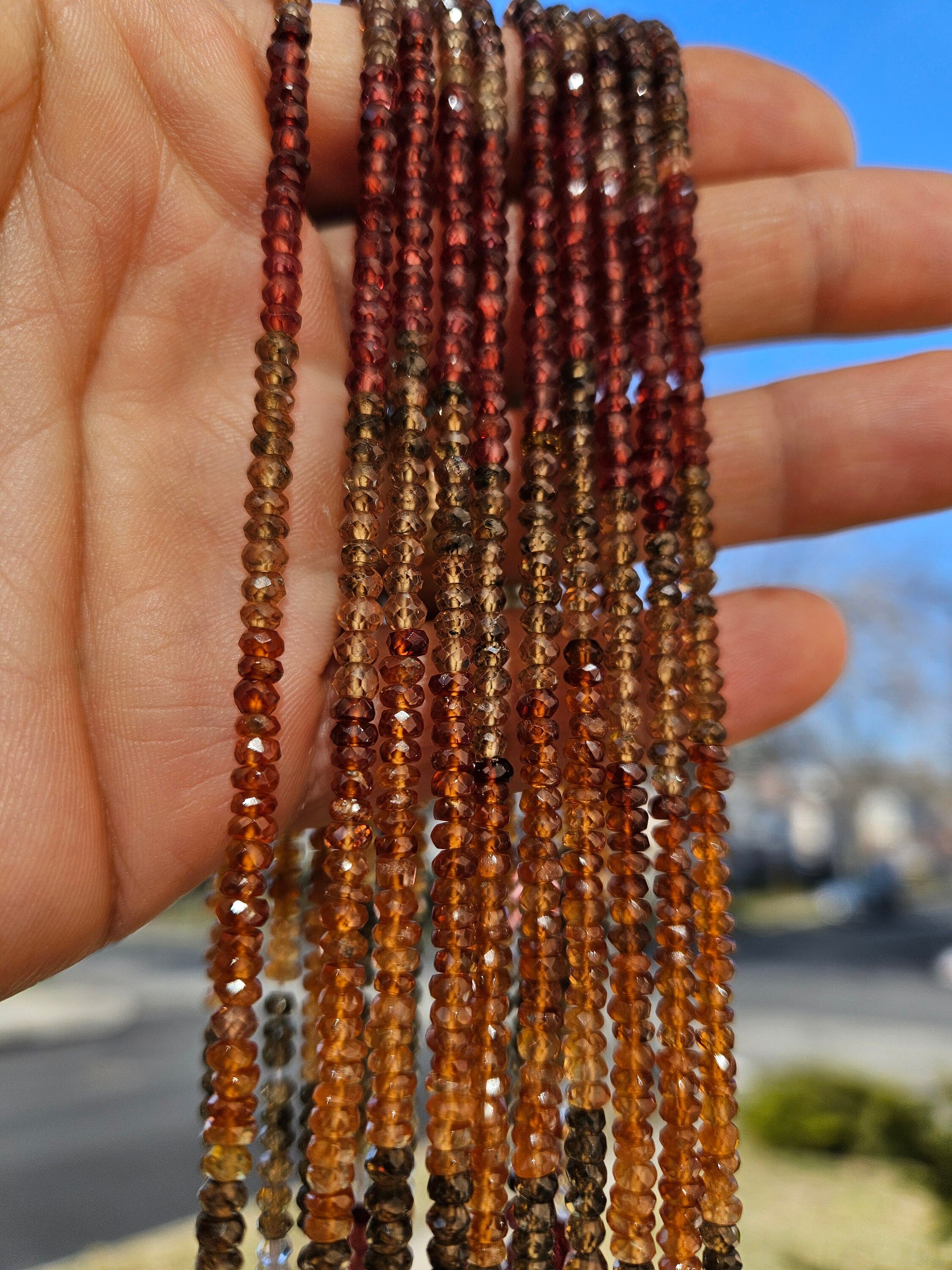 Natural Tundra Sapphire, Tunduru sapphire 3.5-3.7mm Shaded Micro Faceted Roundel Fine Quality 13" Strand