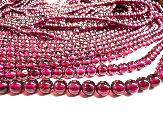 4mm Garnet smooth round beads ,Merlot red AAA quality Jewelry Making Gemstone Beads, Rare, Beautiful Gemstone 13” strand