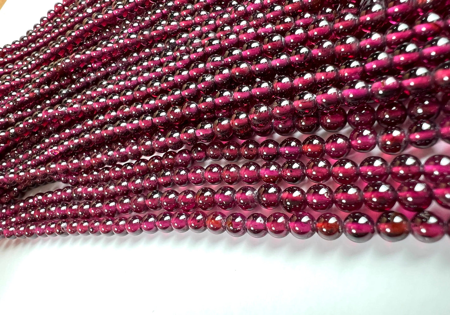 4mm Garnet smooth round beads ,Merlot red AAA quality Jewelry Making Gemstone Beads, Rare, Beautiful Gemstone 13” strand