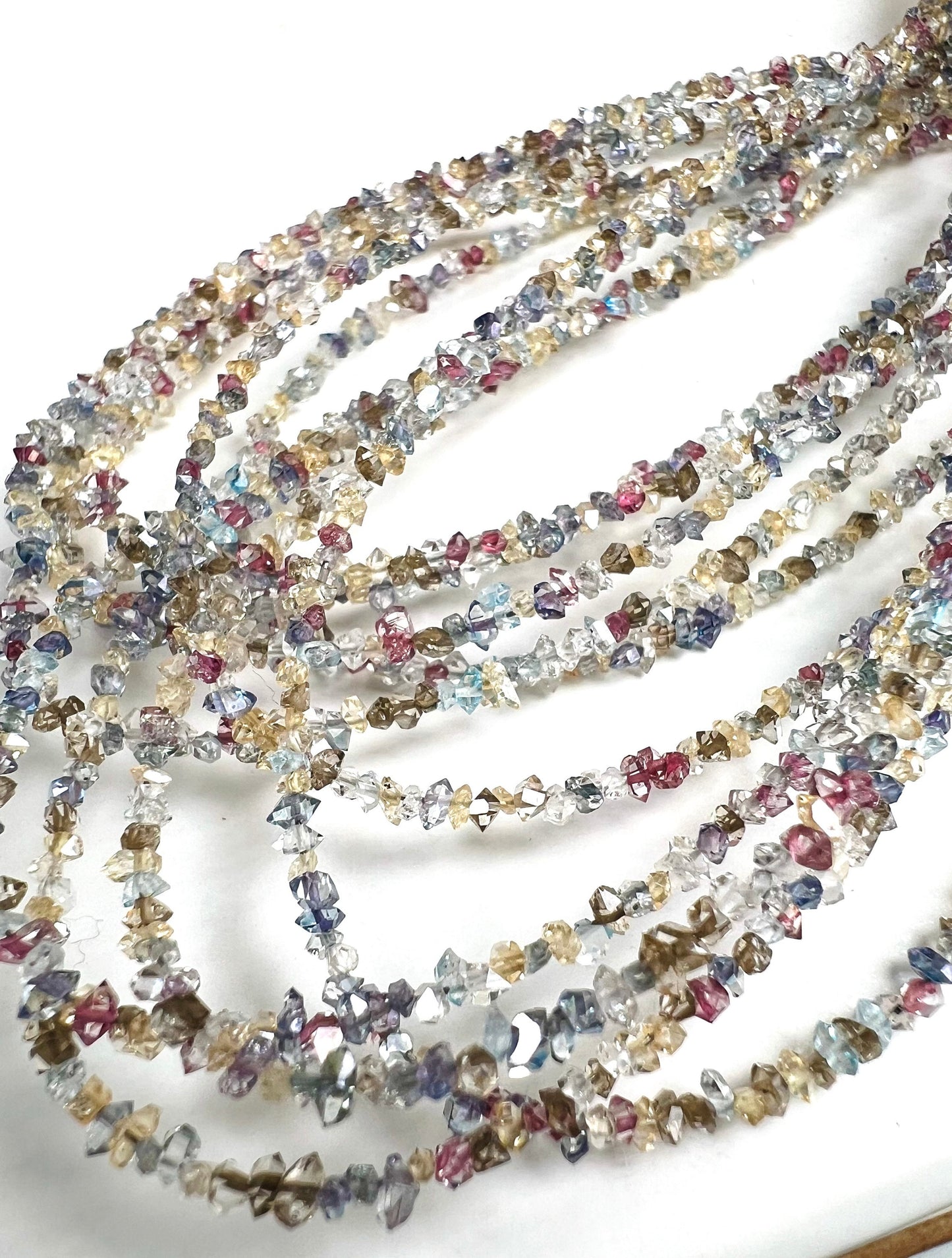 Herkimer Diamond 2-2.5mm Raw Beads, Double Terminated Raw Sparkly Rainbow AAA High Quality multi color Herkimer Diamond Beads