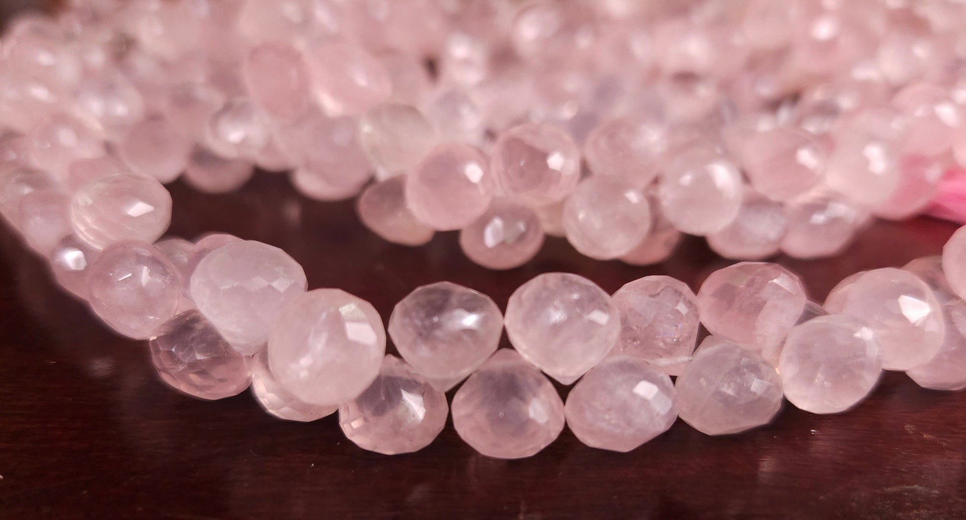 Madagascar Rose Quartz Onion drop, narural rose Quartz Faceted Onion 6-8mm Drop for Jewelry Making 4pcs, 10cs, 20 pcs