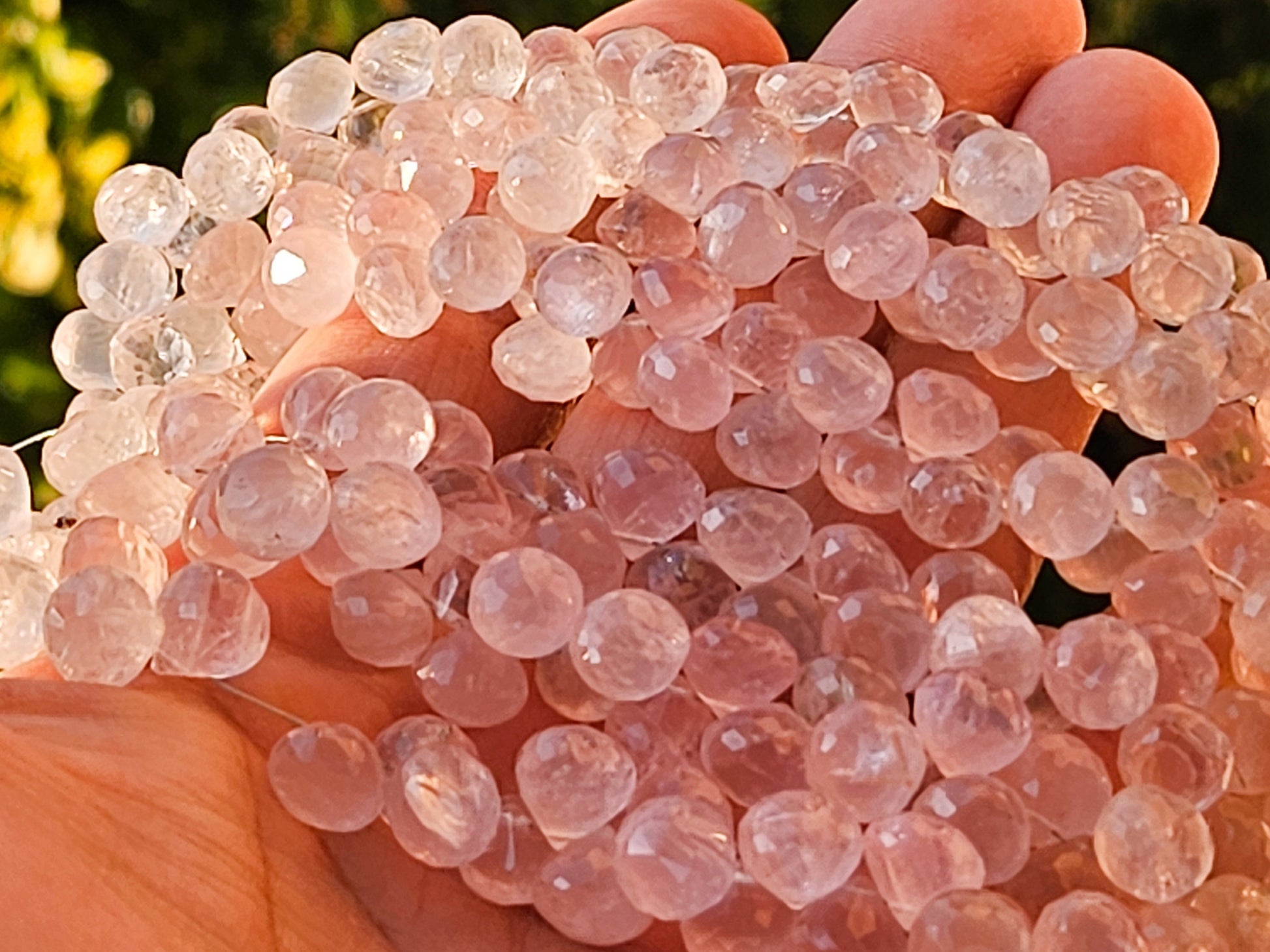 Madagascar Rose Quartz Onion drop, narural rose Quartz Faceted Onion 6-8mm Drop for Jewelry Making 4pcs, 10cs, 20 pcs