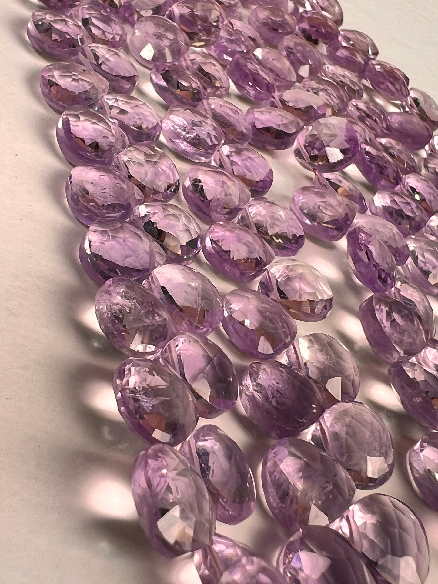 Natural Pink Amethyst Faceted heart drop 8.5-9mm icy lavender pink for Jewelry Making Gemstone Beads . 10, 20, 30 pcs