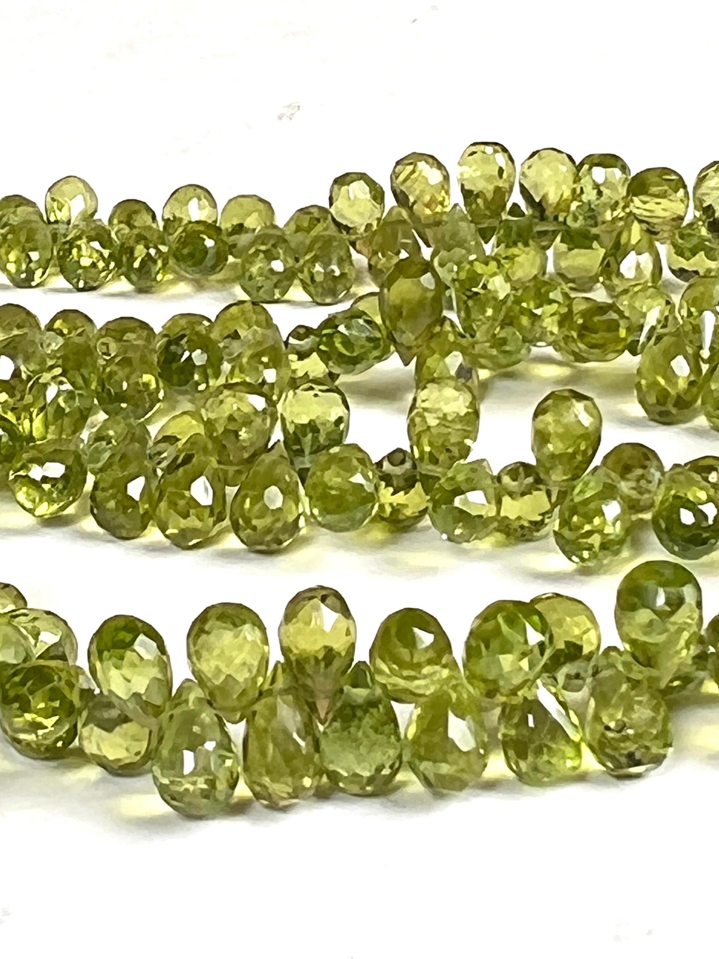 Peridot Briolette drop AAA quality Faceted Teardrop 4-5x6.5-8mm Gemstone Jewelry Making Beads 10 pcs, 20 pcs