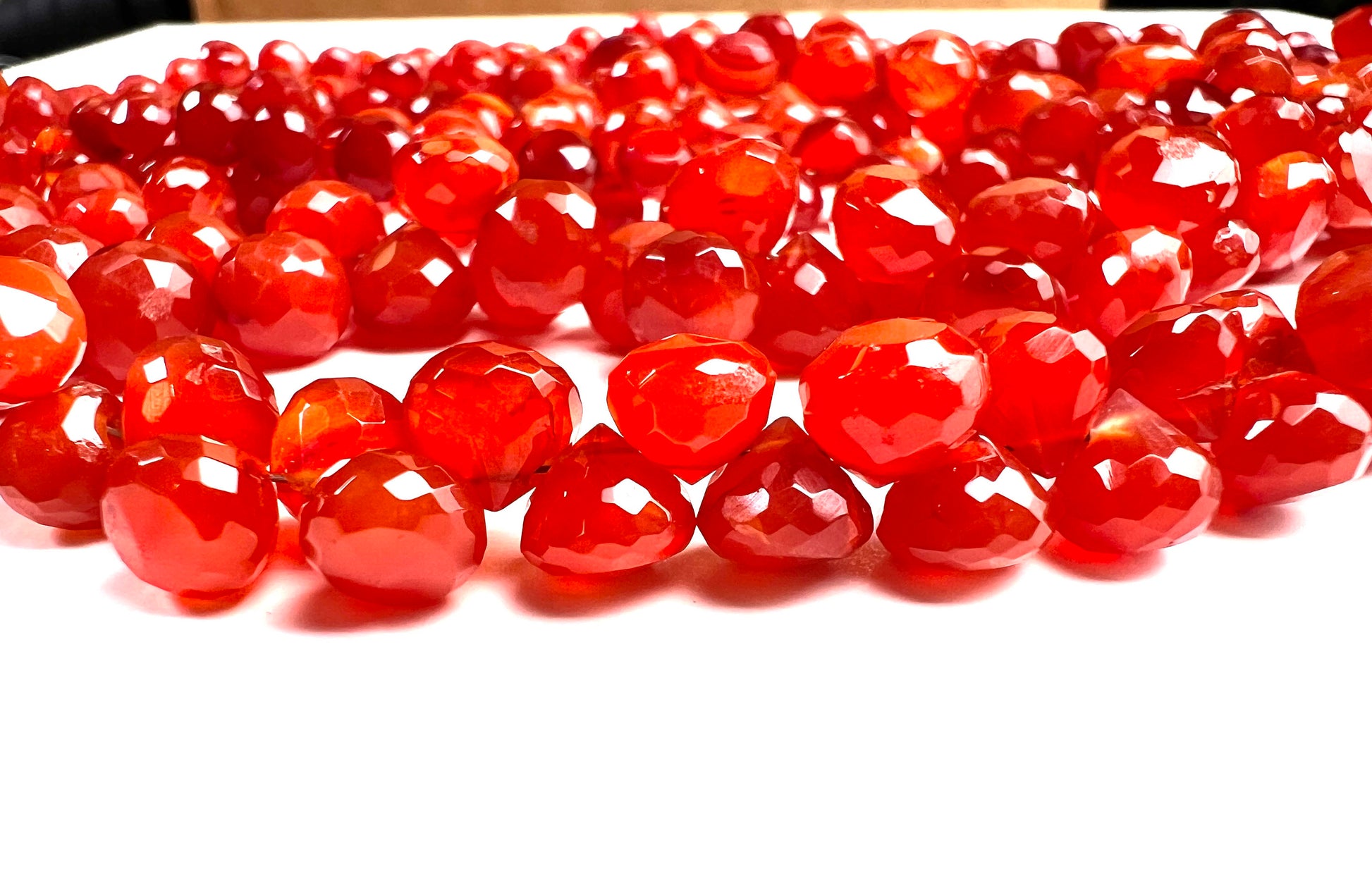 Natural Carnelian Faceted onion Drop 7-8mm, Jewelry Making Natural Orange Carnelian Onion Shape drop Gemstone Orange Beads by pieces