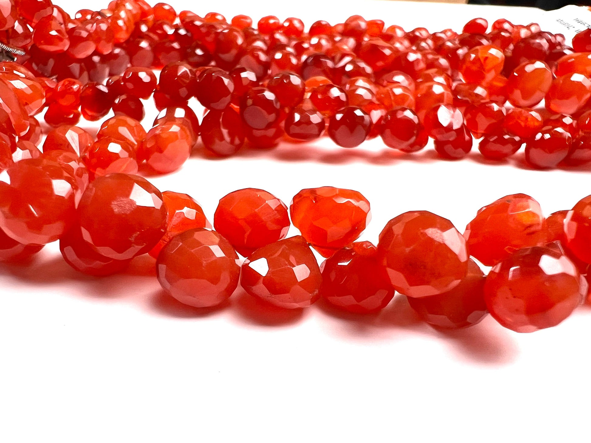 Natural Carnelian Faceted onion Drop 7-8mm, Jewelry Making Natural Orange Carnelian Onion Shape drop Gemstone Orange Beads by pieces