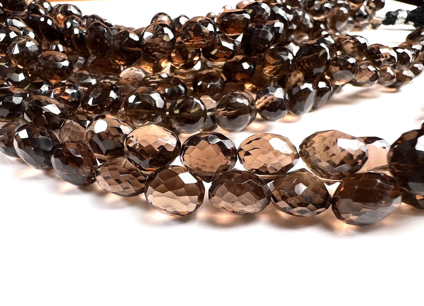 Natural Smokey Quartz Faceted Onion Shape 6-10mm, Natural AAA Quality smoke Quartz Briolette Jewelry Making Necklace, Bracelet Beads