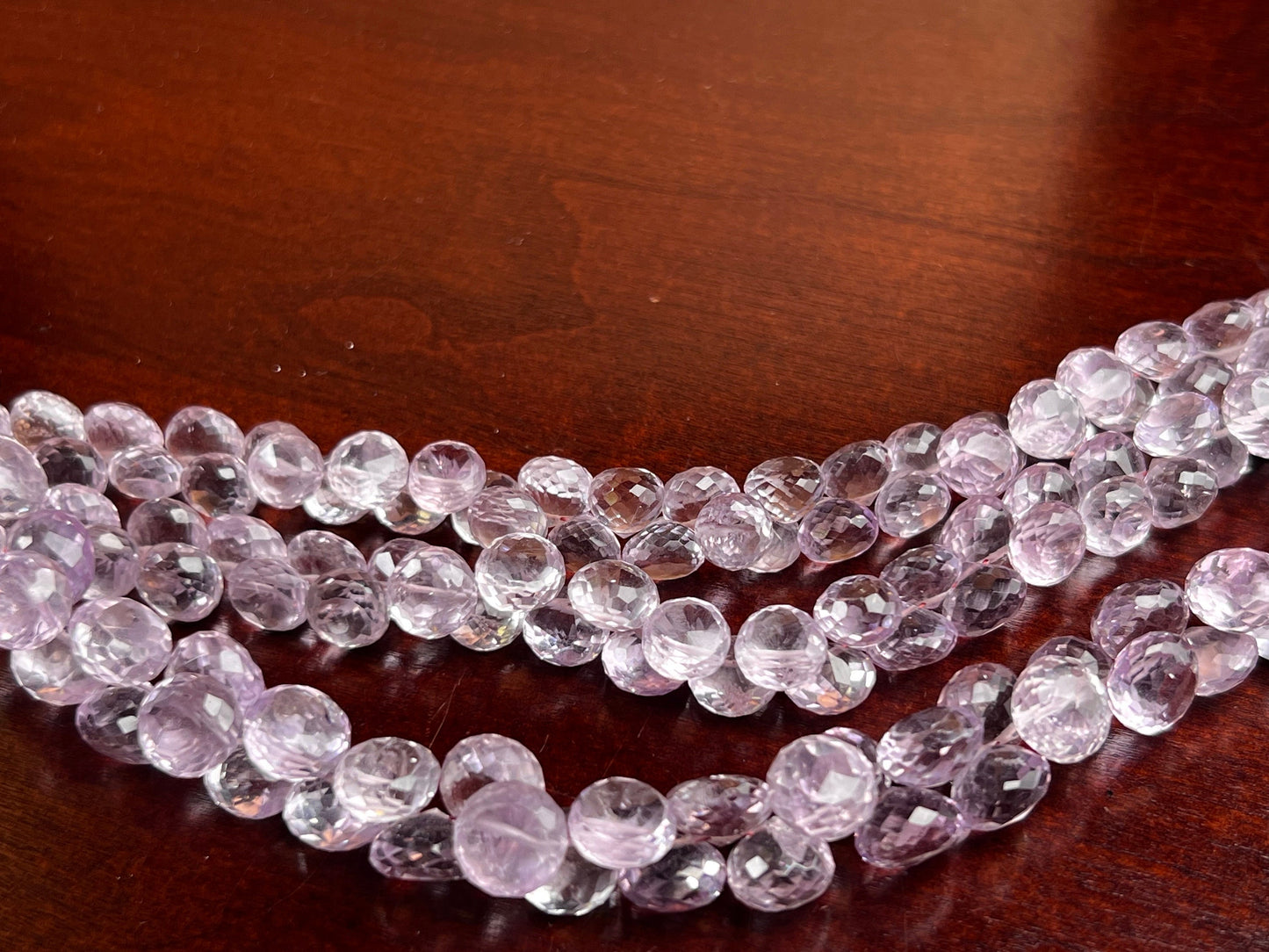 Natural Pink Amethyst Faceted Onion drop 8-9mm icy lavender pink for Jewelry Making Gemstone Beads10, 20, 30 pcs