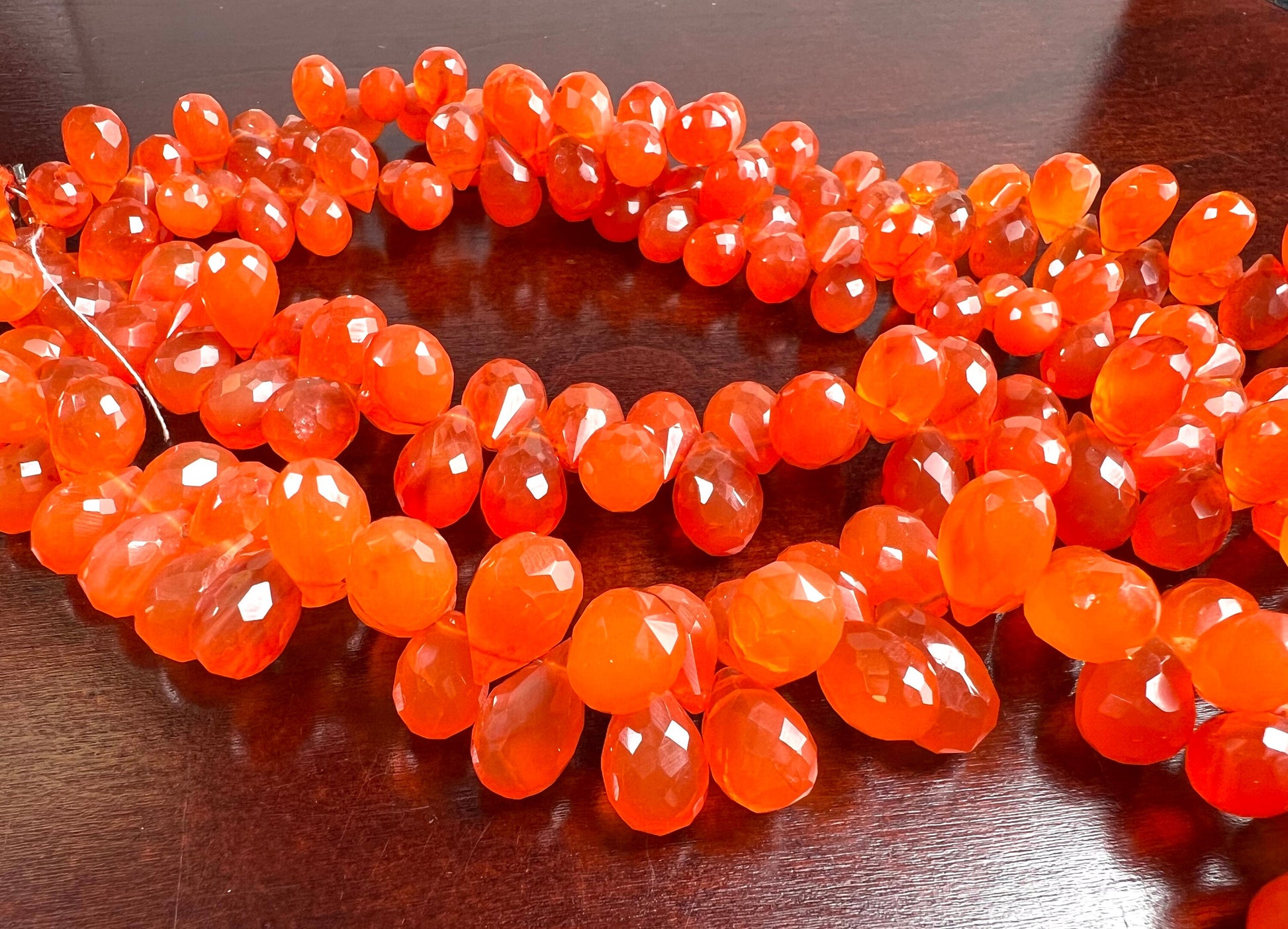 Natural Carnelian Faceted Teardrop 5.5-8.5mm Jewelry Making Natural Orange Carnelian Briolette drop Gemstone Orange