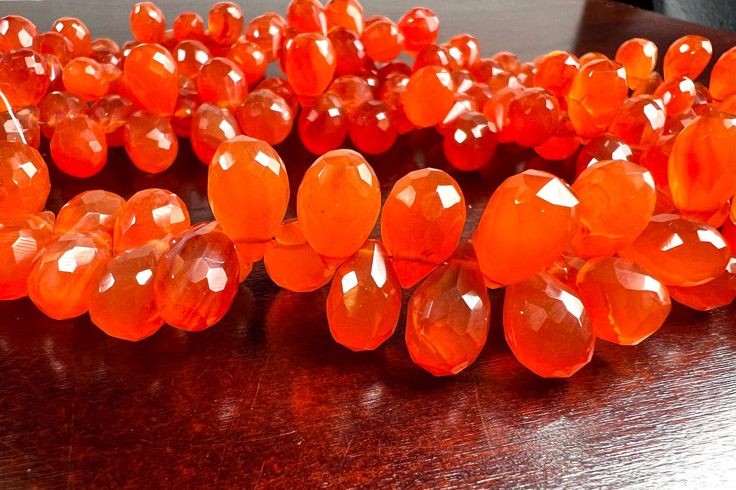 Natural Carnelian Faceted Teardrop 5.5-8.5mm Jewelry Making Natural Orange Carnelian Briolette drop Gemstone Orange