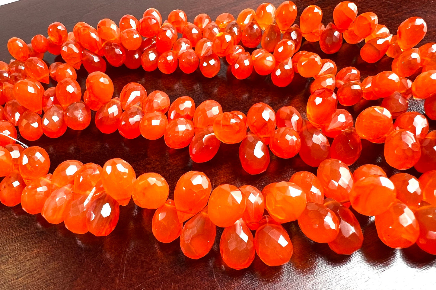 Natural Carnelian Faceted Teardrop 5-8.5mm Jewelry Making Natural Orange Carnelian Briolette drop Gemstone Orange