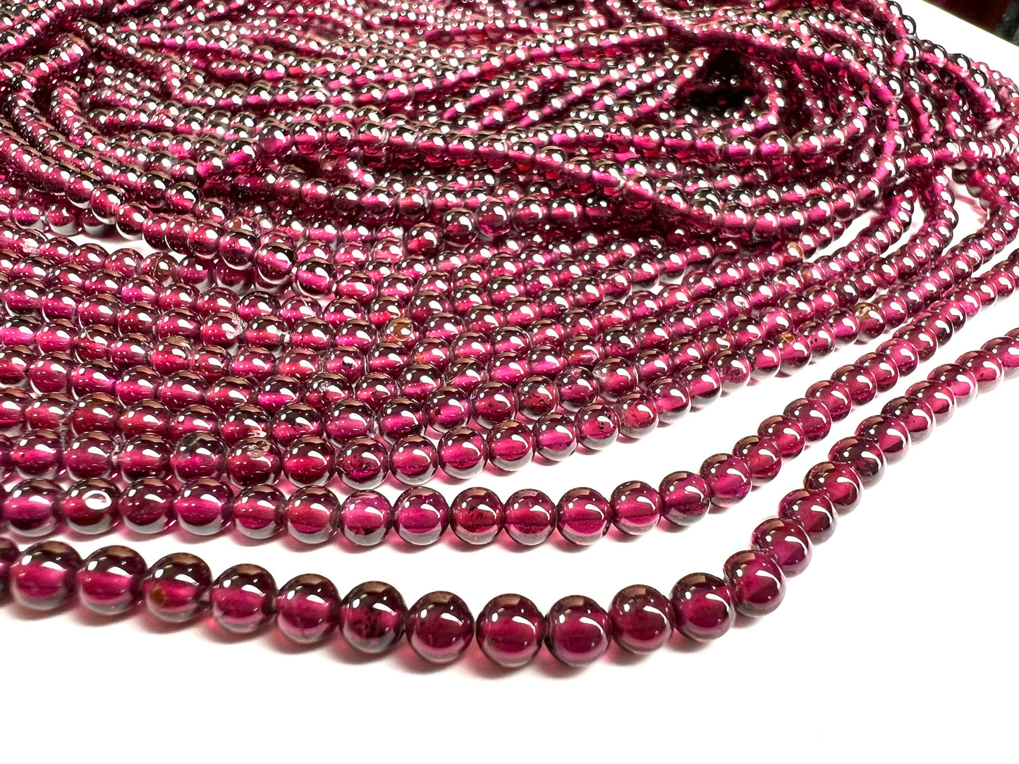 4mm Garnet smooth round beads ,Merlot red AAA quality Jewelry Making Gemstone Beads, Rare, Beautiful Gemstone 13” strand