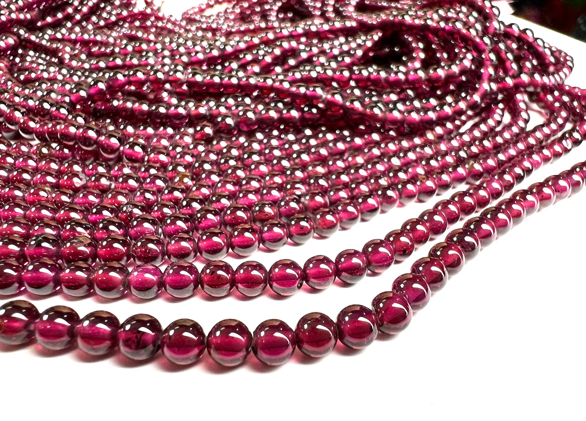 4mm Garnet smooth round beads ,Merlot red AAA quality Jewelry Making Gemstone Beads, Rare, Beautiful Gemstone 13” strand