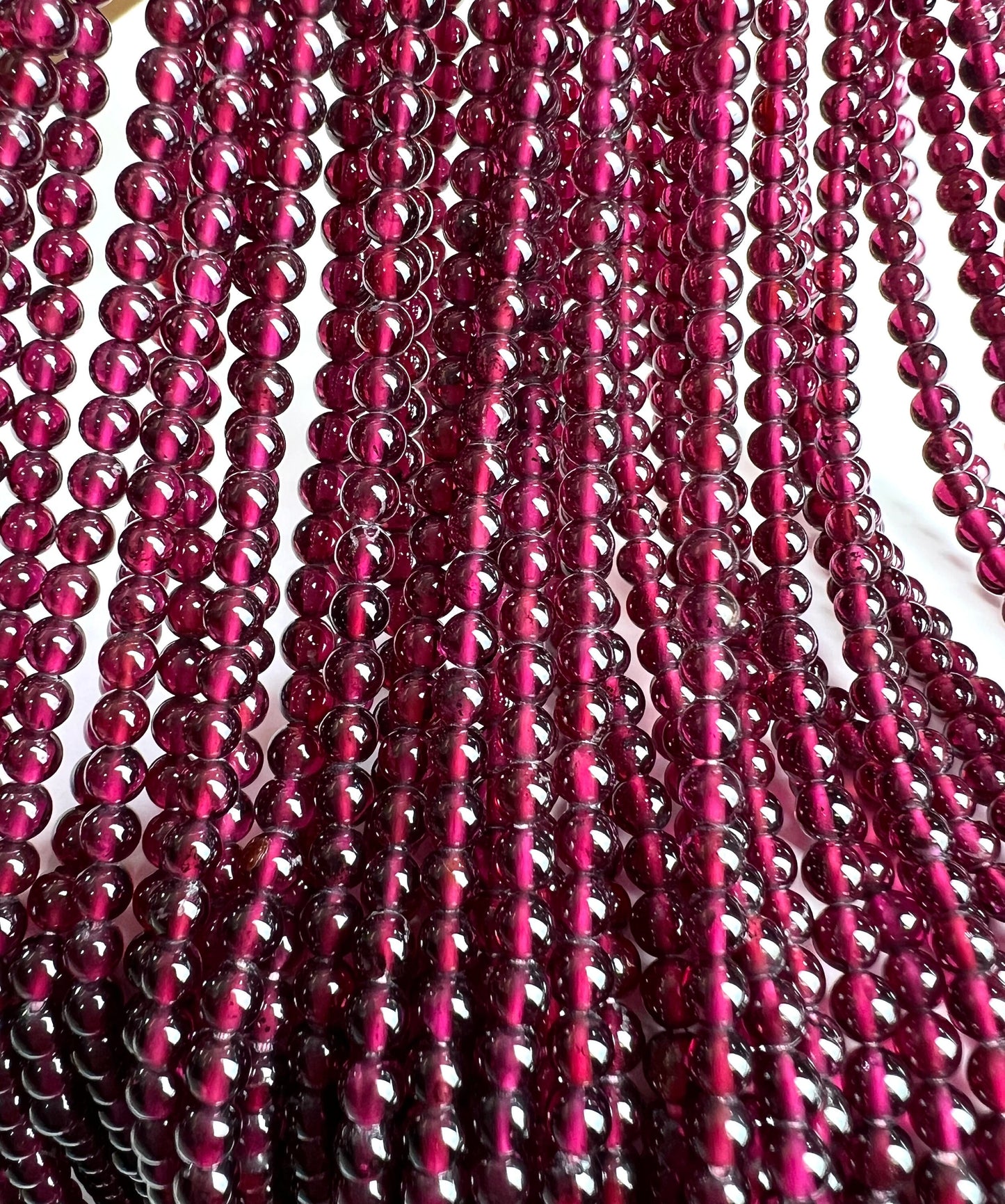 4mm Garnet smooth round beads ,Merlot red AAA quality Jewelry Making Gemstone Beads, Rare, Beautiful Gemstone 13” strand