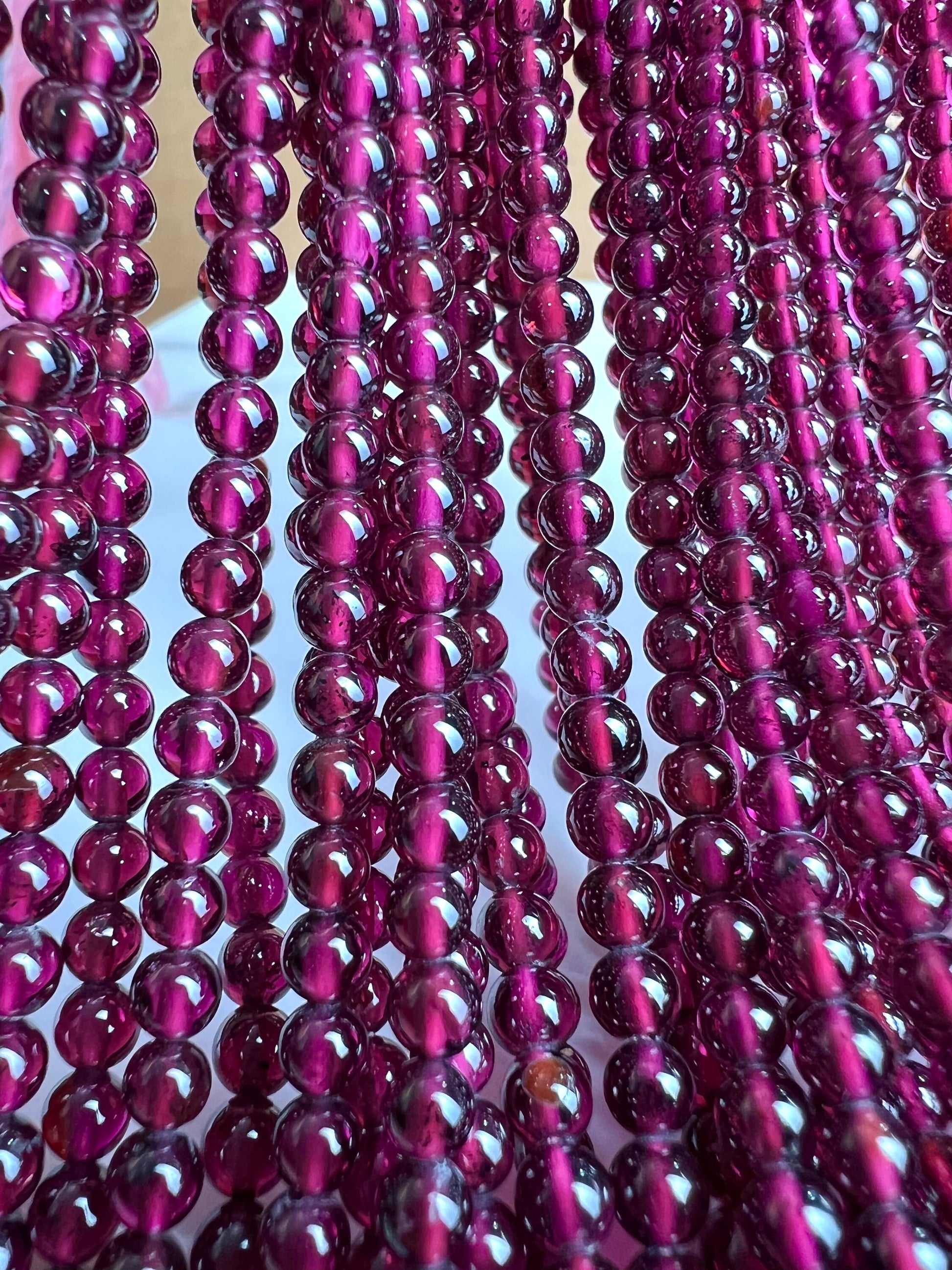 4mm Garnet smooth round beads ,Merlot red AAA quality Jewelry Making Gemstone Beads, Rare, Beautiful Gemstone 13” strand