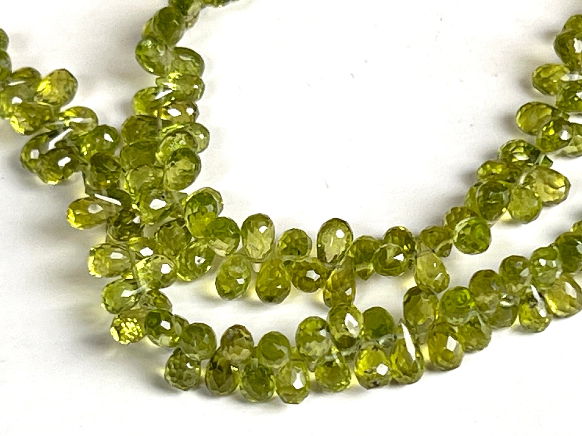 Peridot Briolette drop AAA quality Faceted Teardrop 4-5x6.5-8mm Gemstone Jewelry Making Beads 10 pcs, 20 pcs