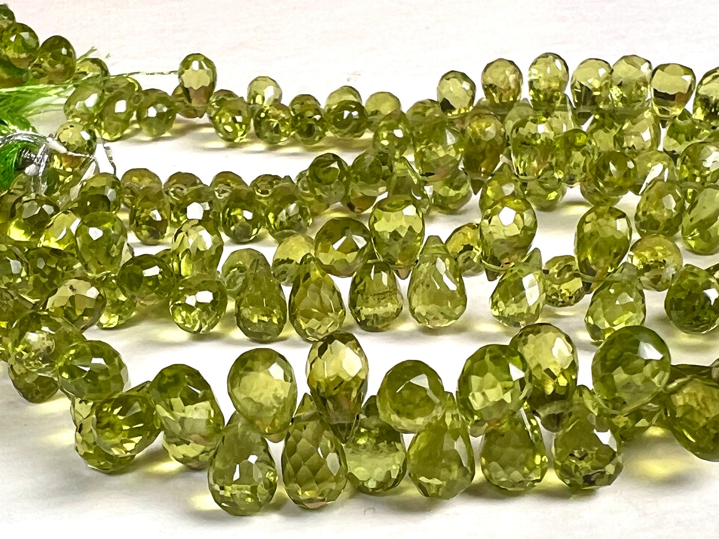 Peridot Briolette drop AAA quality Faceted Teardrop 4-5x6.5-8mm Gemstone Jewelry Making Beads 10 pcs, 20 pcs